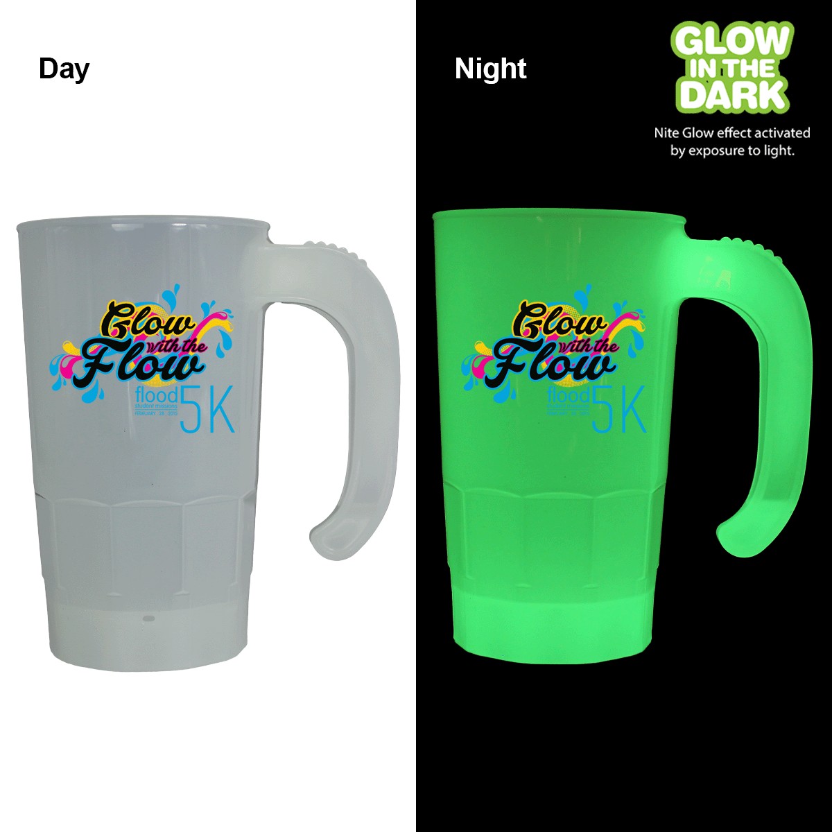 Picture of 20 oz. Nite Glow Stackable Beer Stein (2 Sided), Full Color Digital