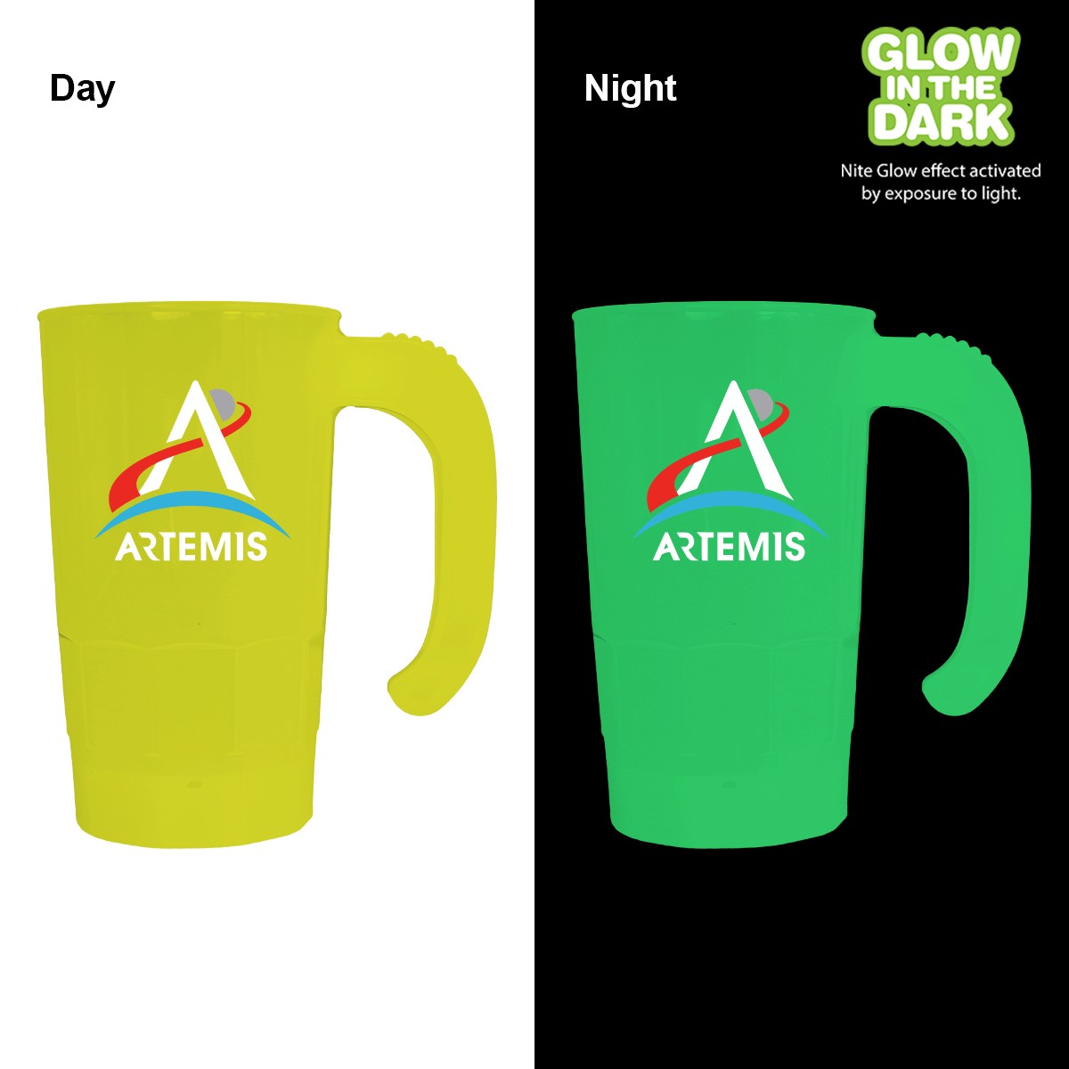 Picture of 20 oz. Nite Glow Stackable Beer Stein (2 Sided), Full Color Digital
