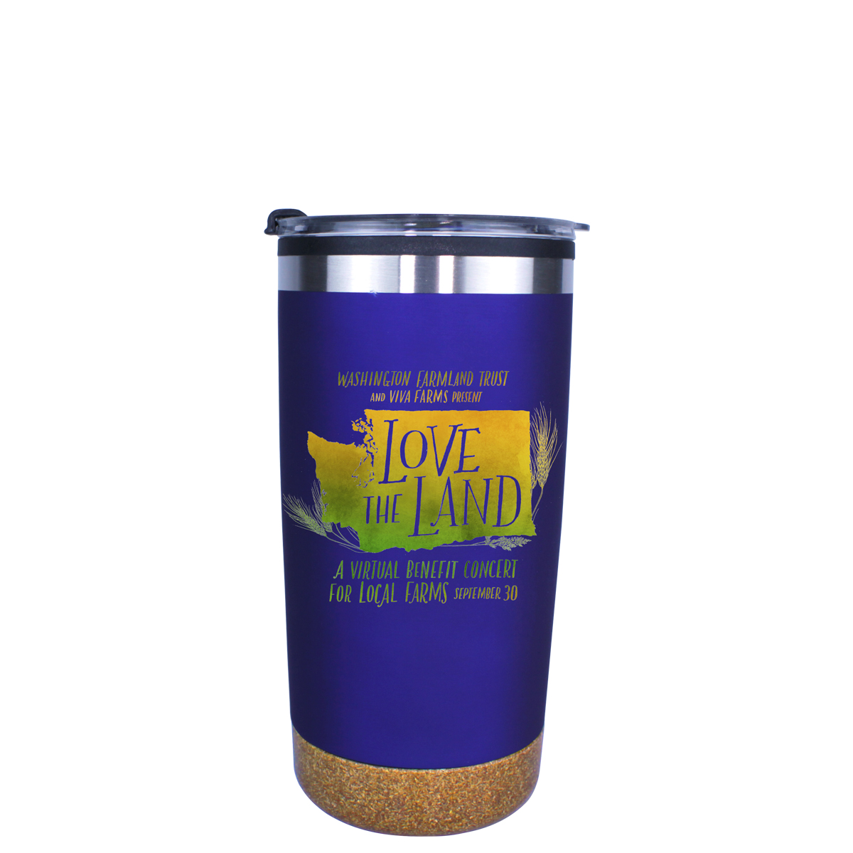 Picture of 20 Oz. Halcyon® Cork Bottom Tumbler w/Stainless Straw & Flip Top Lid (Full Color Digital)