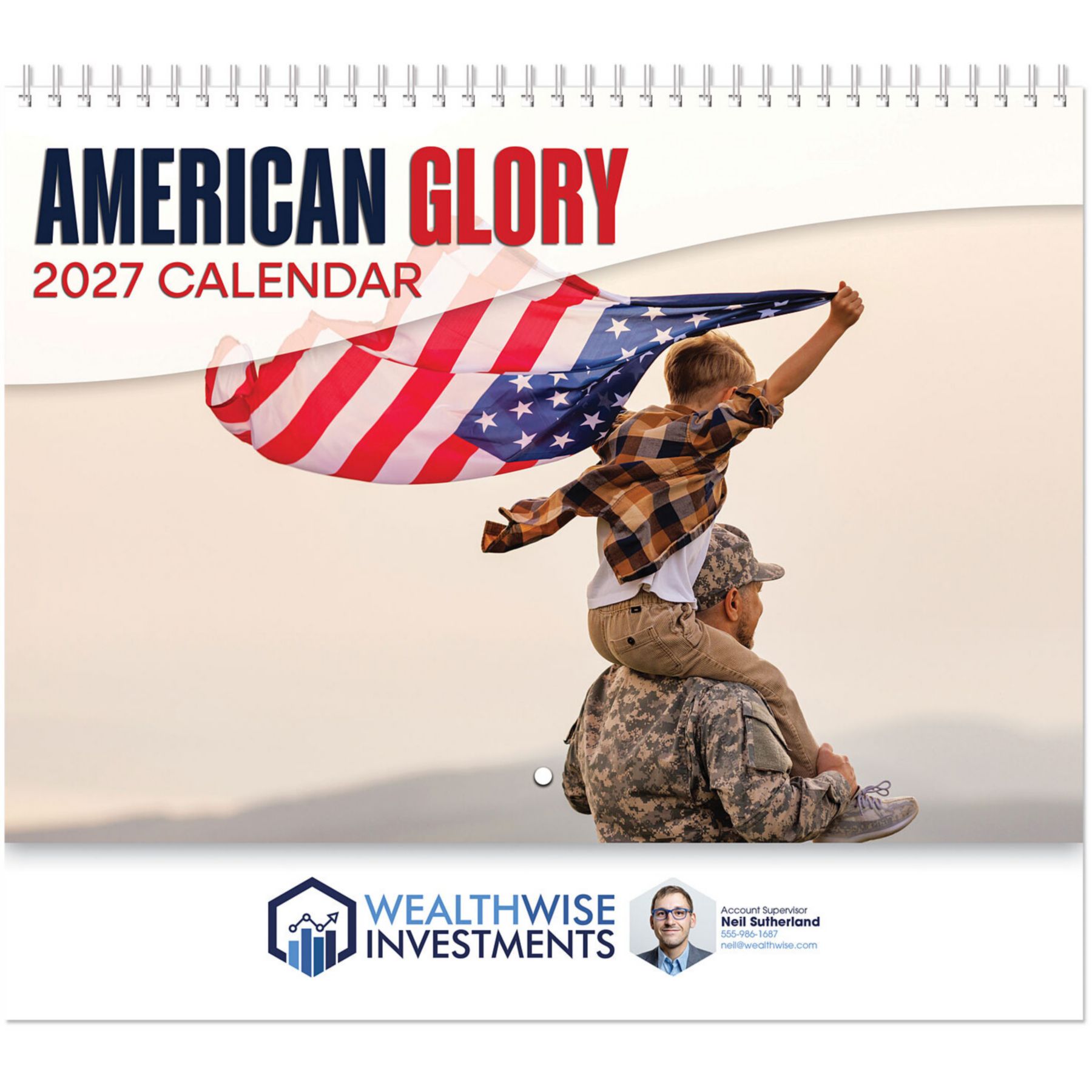 Picture of Full Color American Glory Spiral Wall Calendar