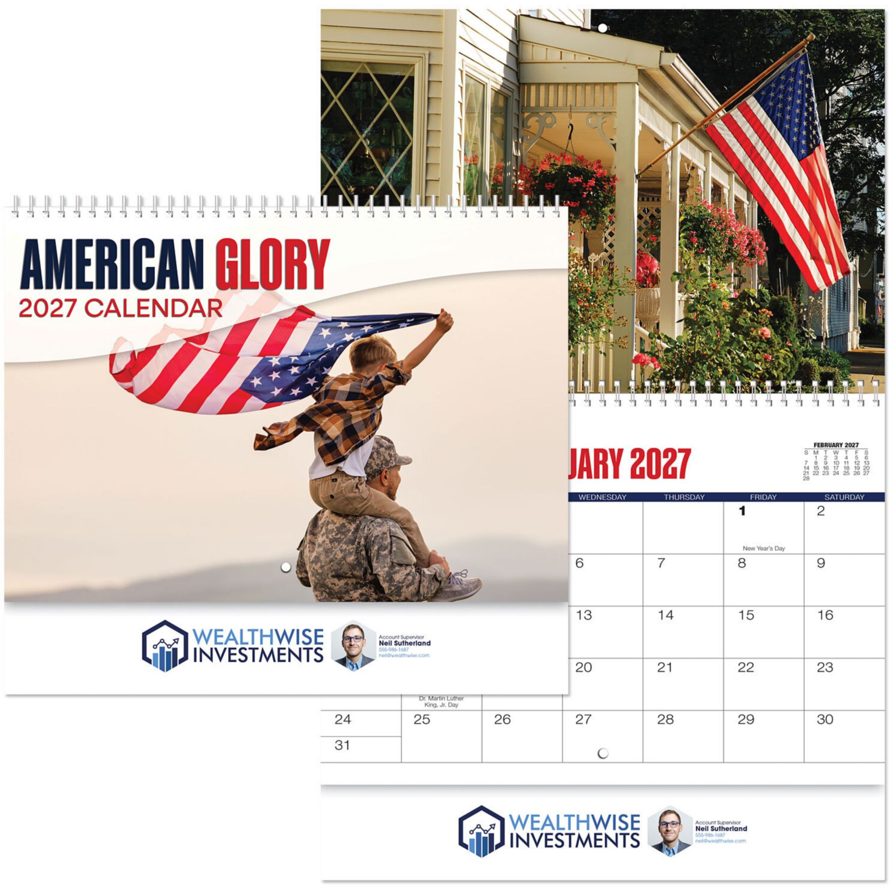 Picture of Full Color American Glory Spiral Wall Calendar