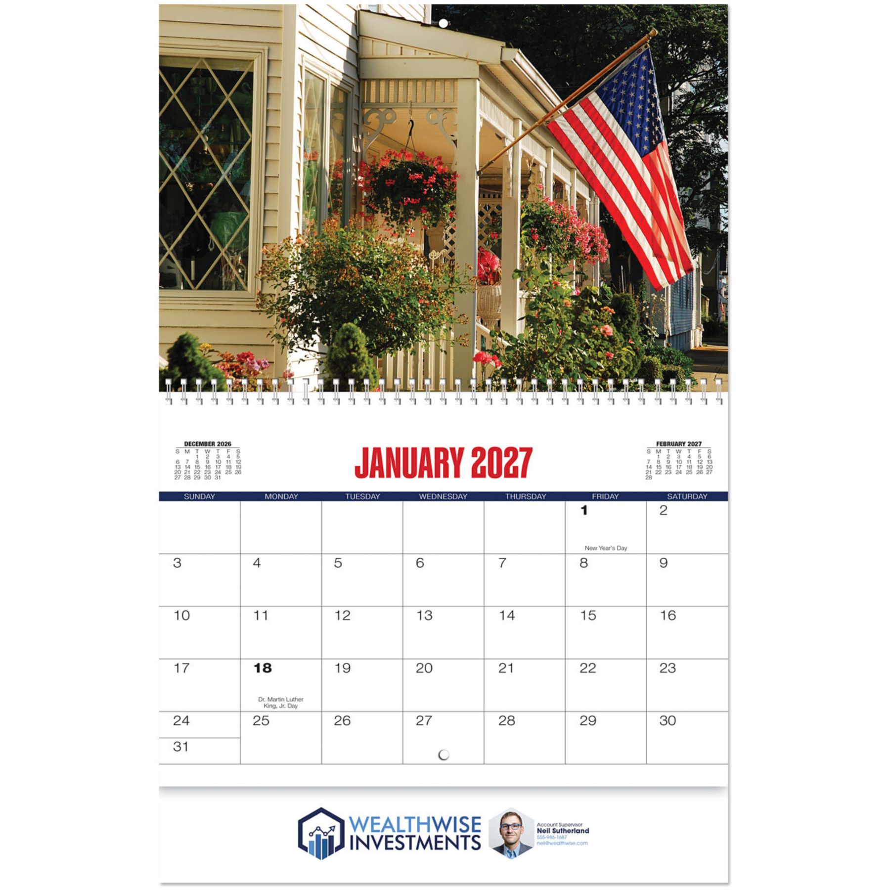 Picture of Full Color American Glory Spiral Wall Calendar