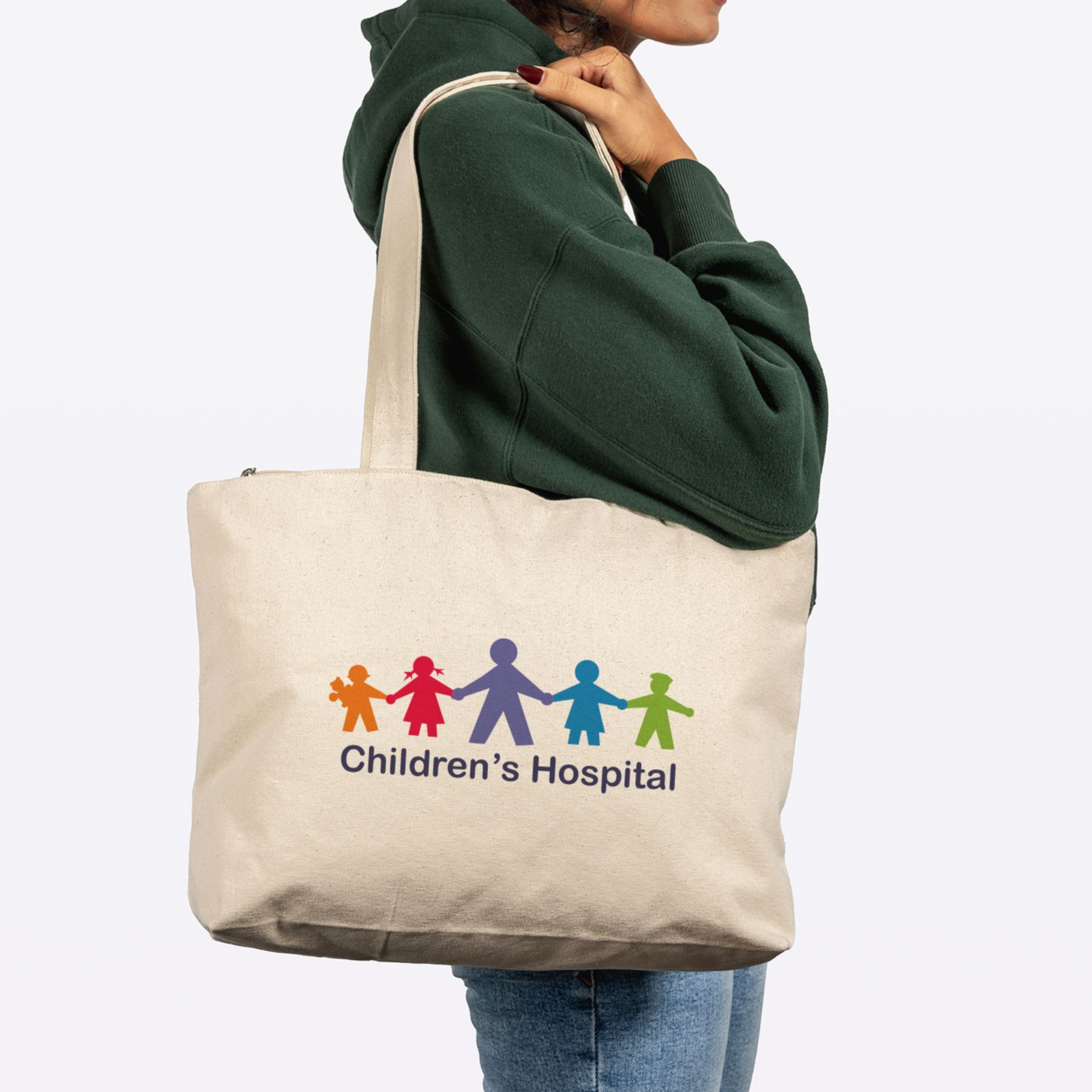 Picture of Full Color Zippered Cotton Canvas Tote 12 Oz