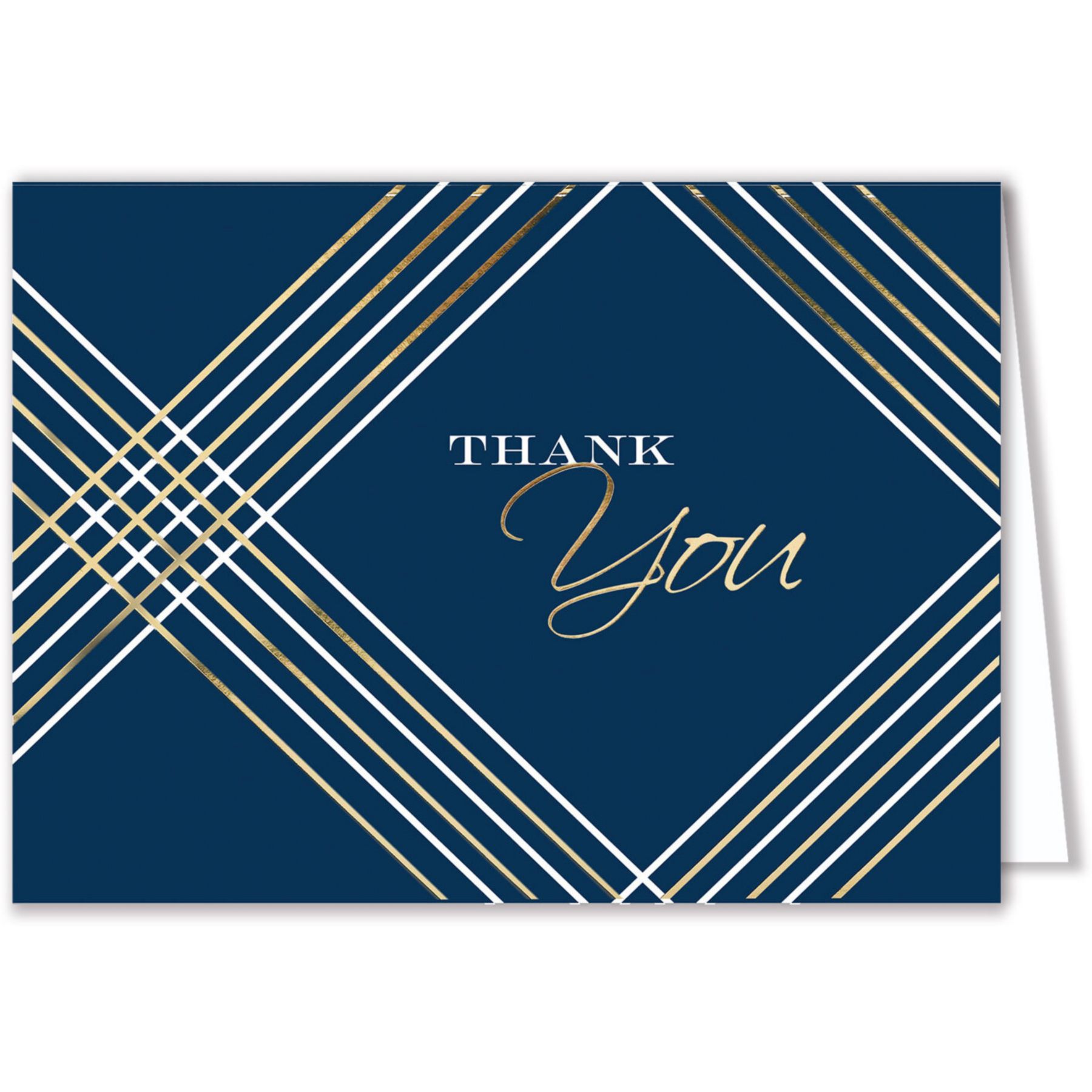 Picture of Thank You Greeting Card - Blue Geometric
