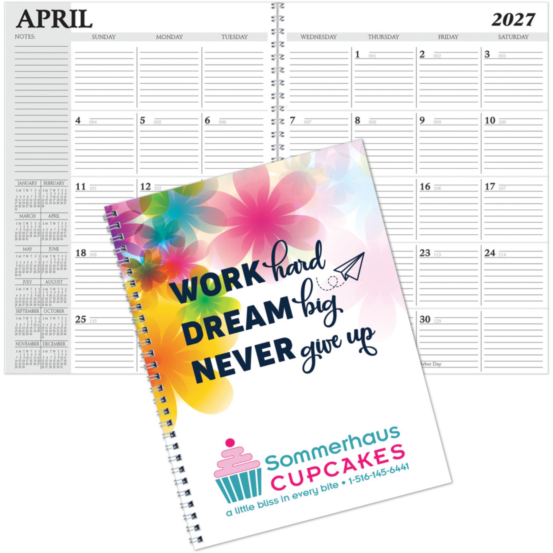 Picture of Full Color Spiral Desk Planner 7x10