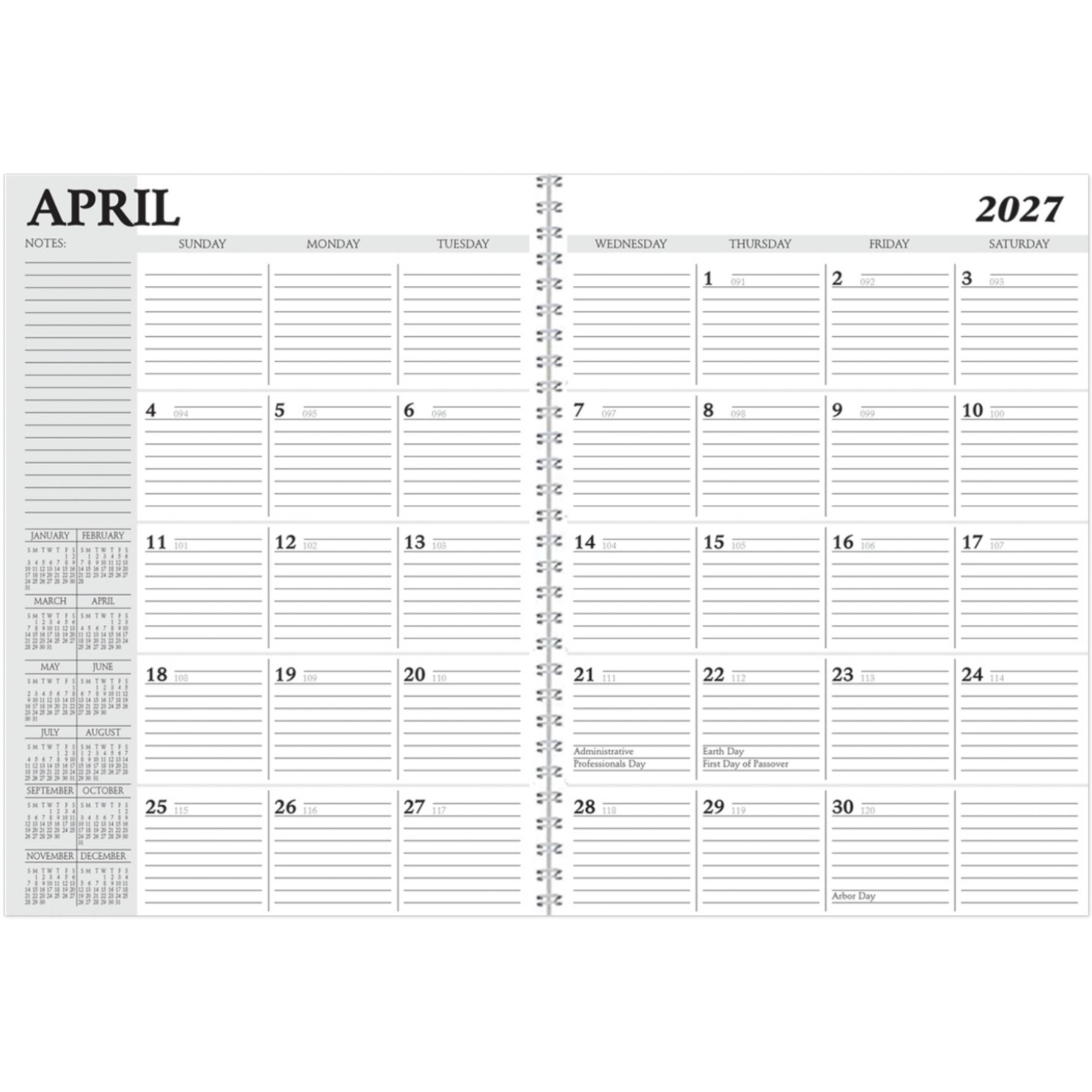Picture of Full Color Spiral Desk Planner 7x10