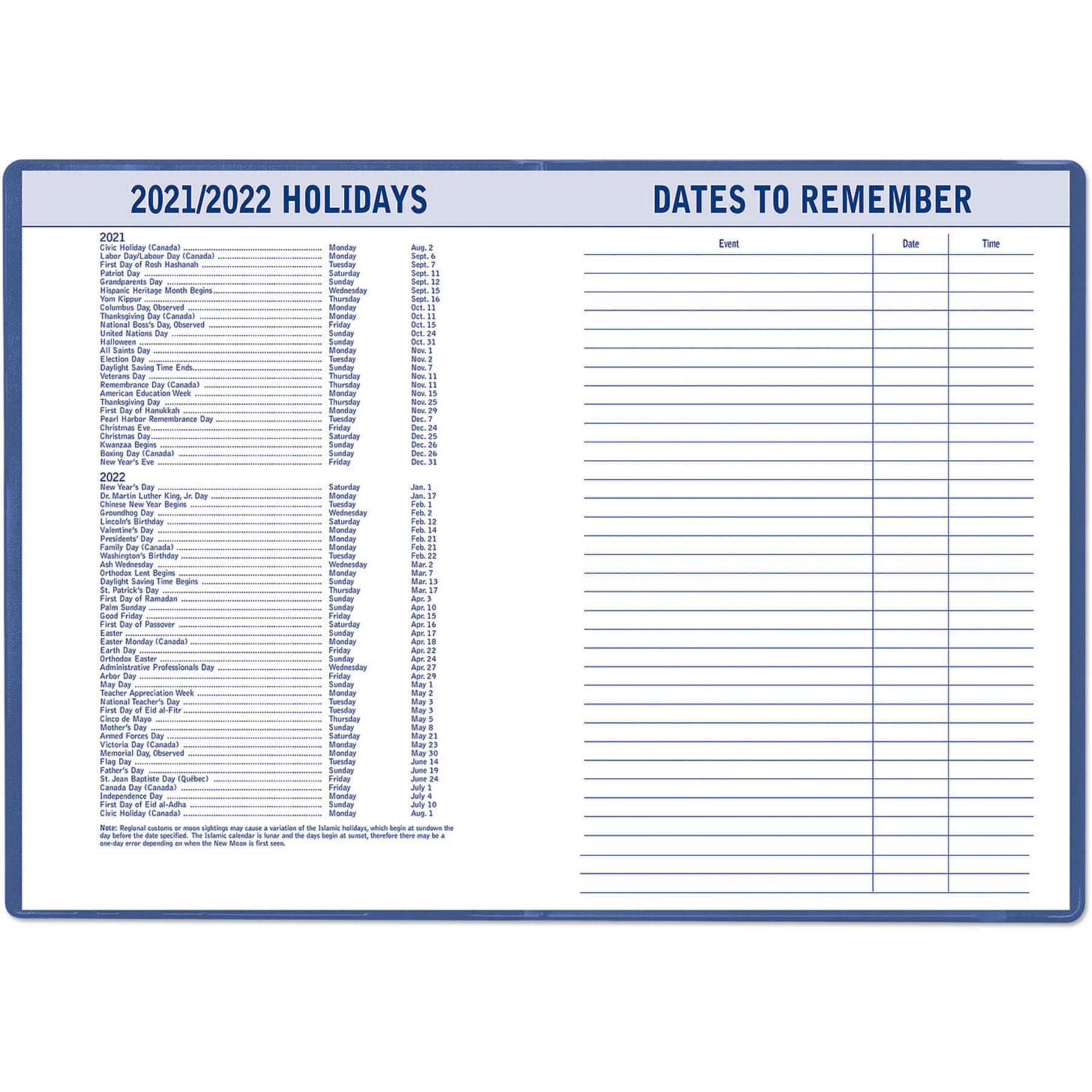 Picture of Refill-- 7x10 Academic Monthly (Ad)