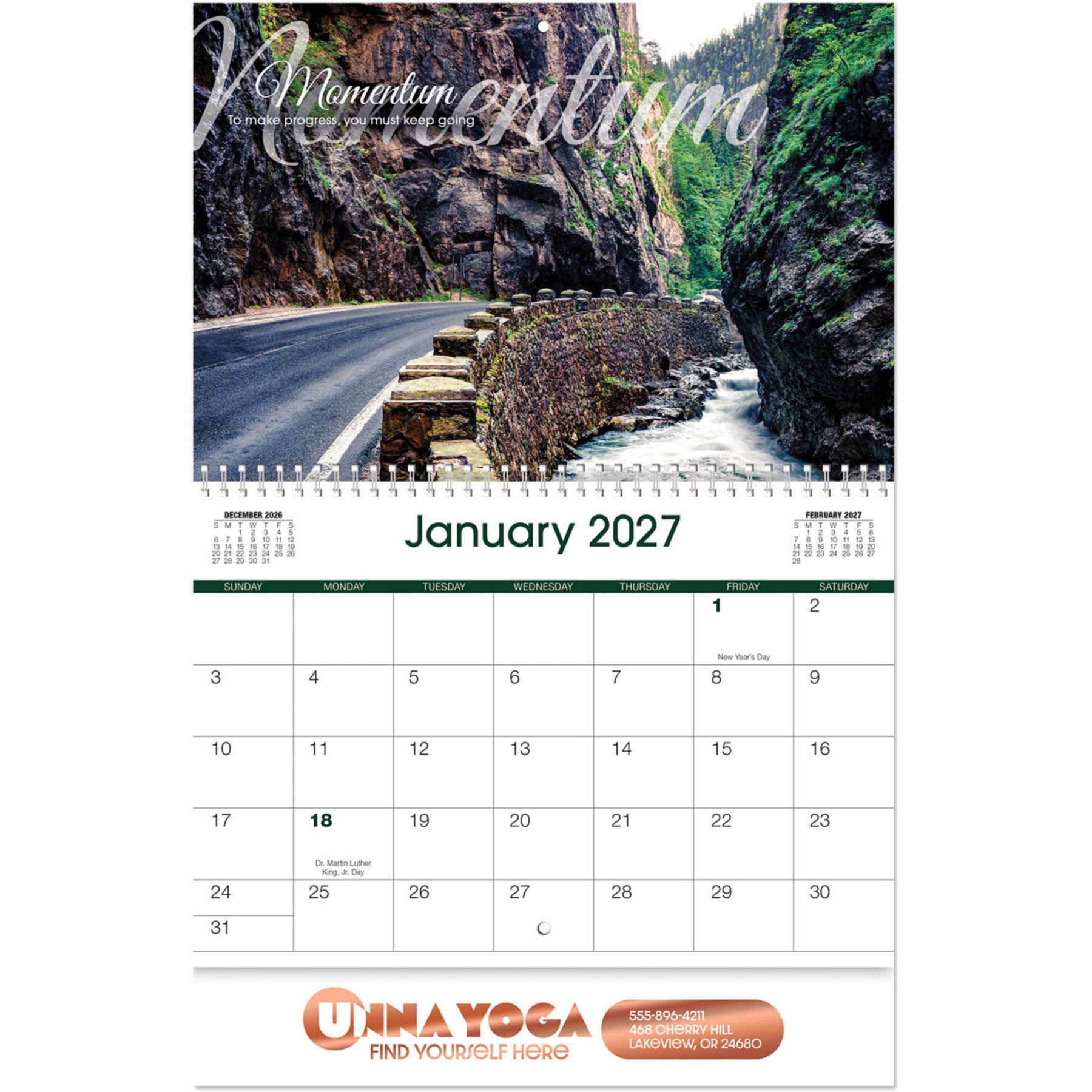 Picture of Luxe Gallery Motivations Spiral Wall Calendar