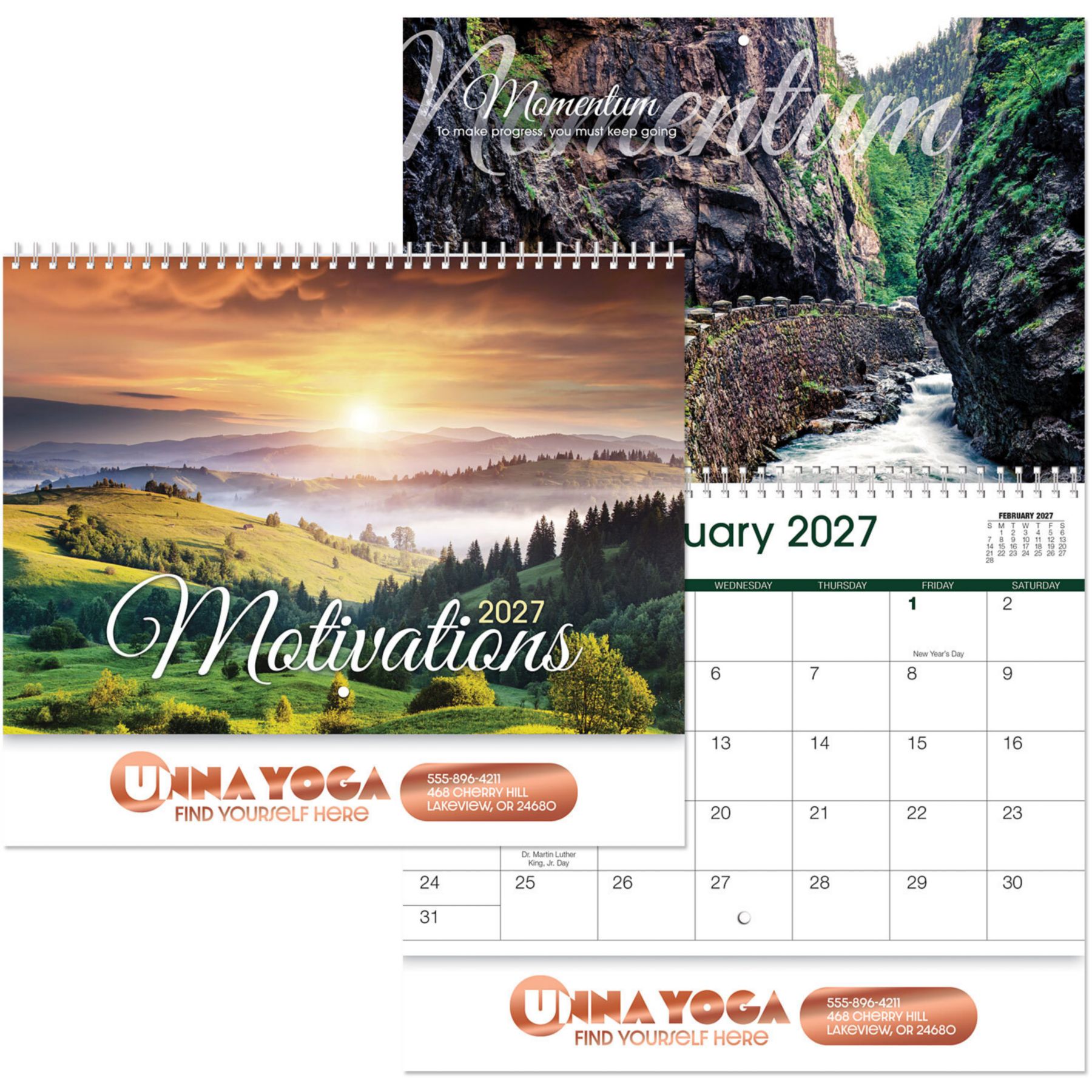 Picture of Luxe Gallery Motivations Spiral Wall Calendar
