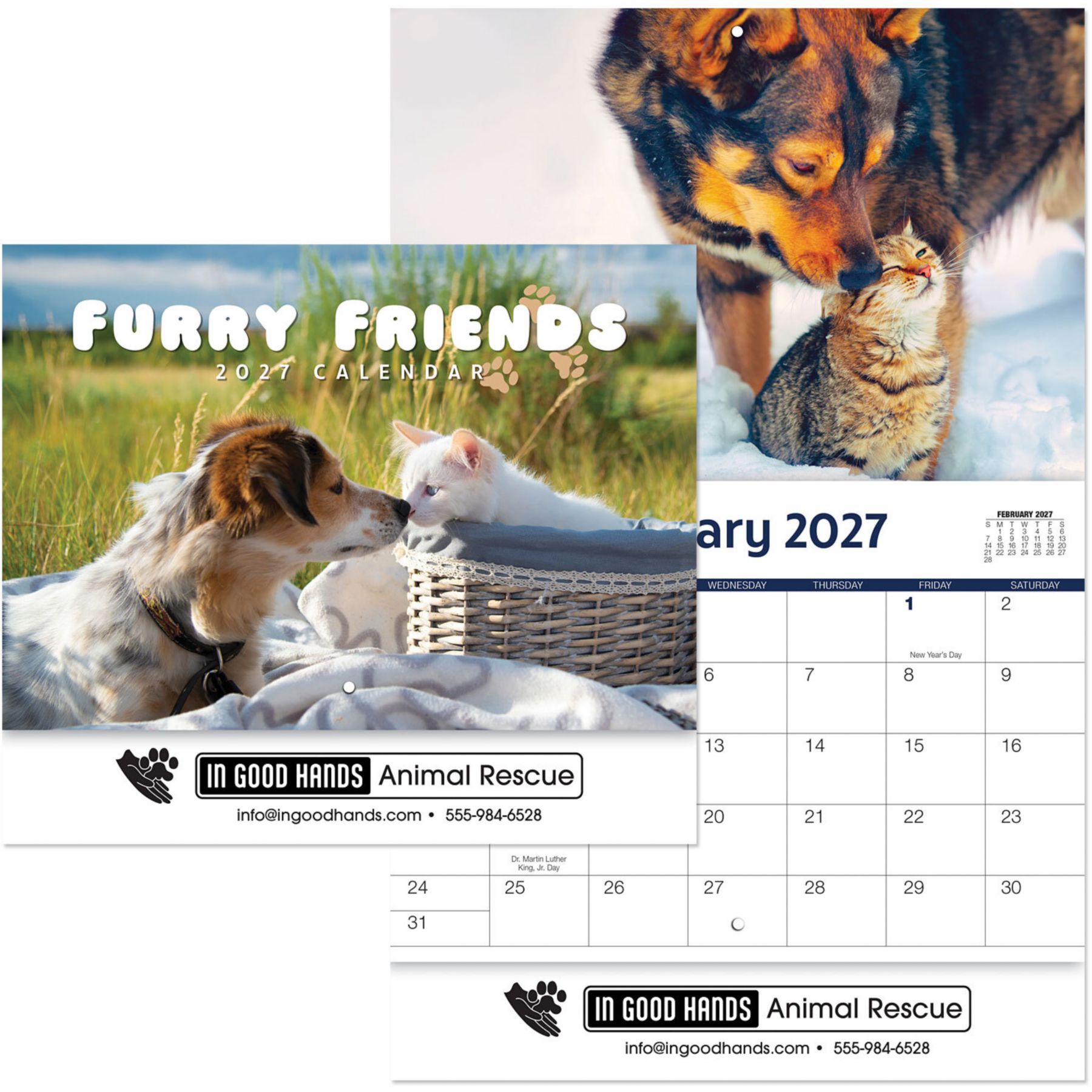 Picture of Furry Friends Stapled Wall Calendar