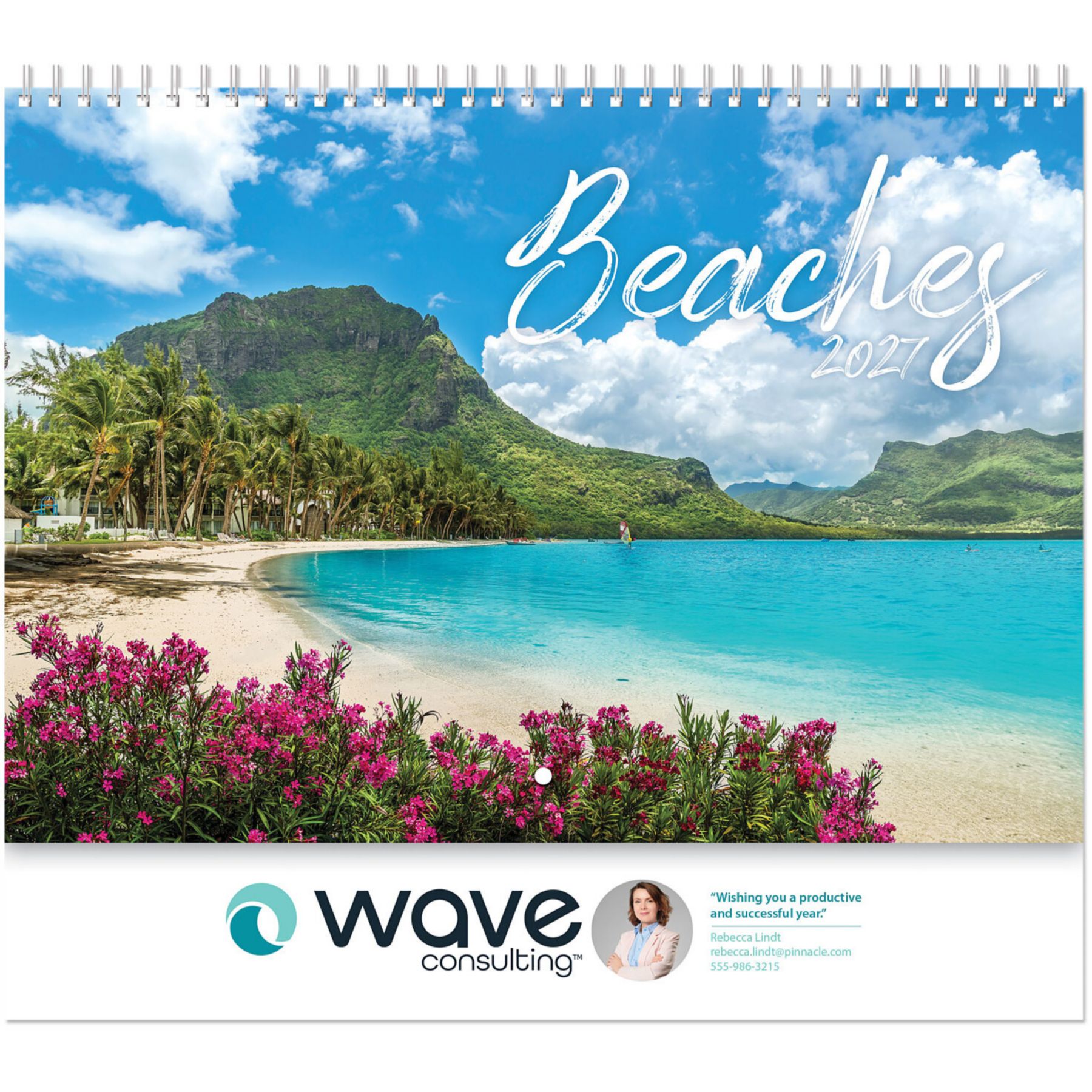 Picture of Full Color Beaches Spiral Wall Calendar