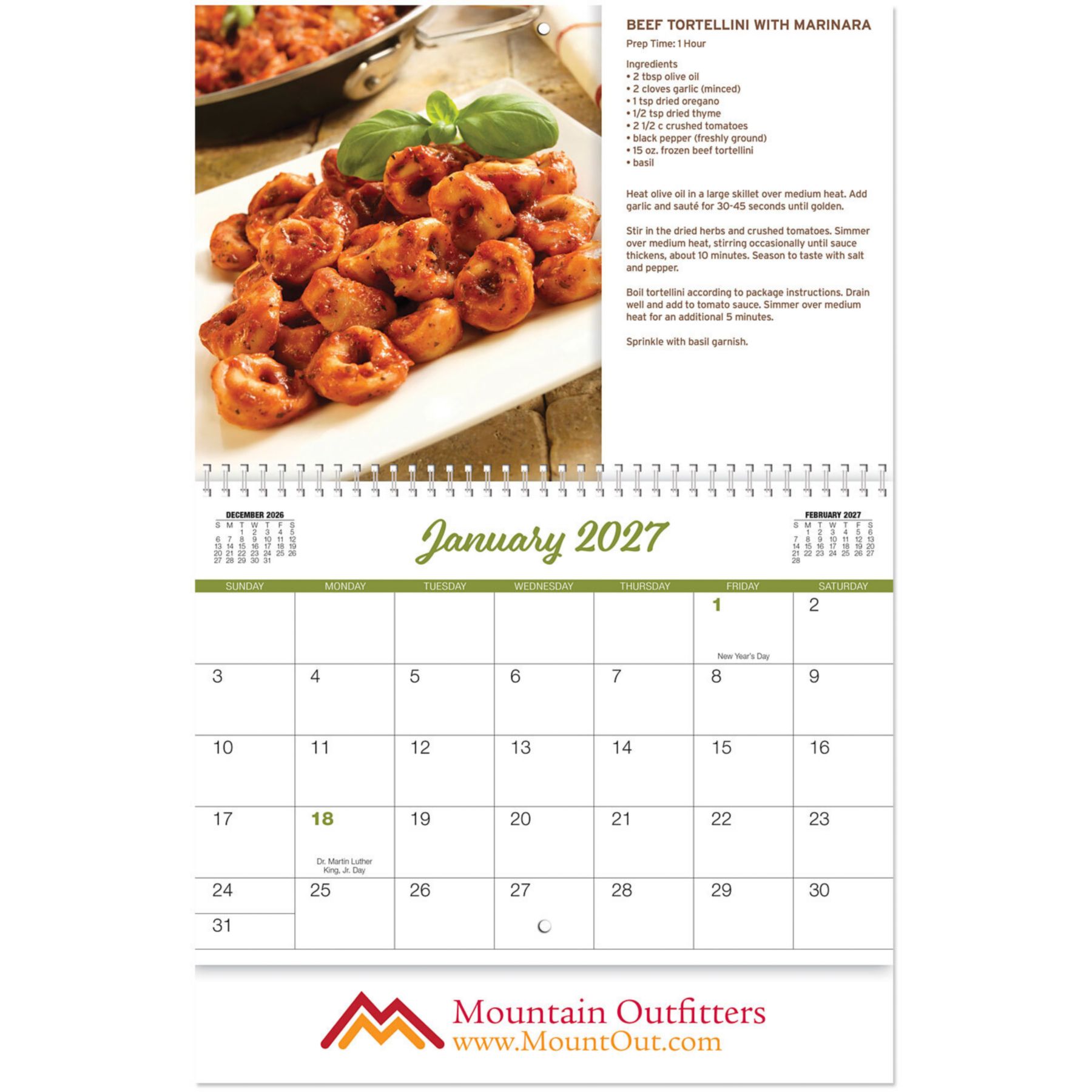 Picture of Full Color Taste Of The Month Spiral Wall Calendar