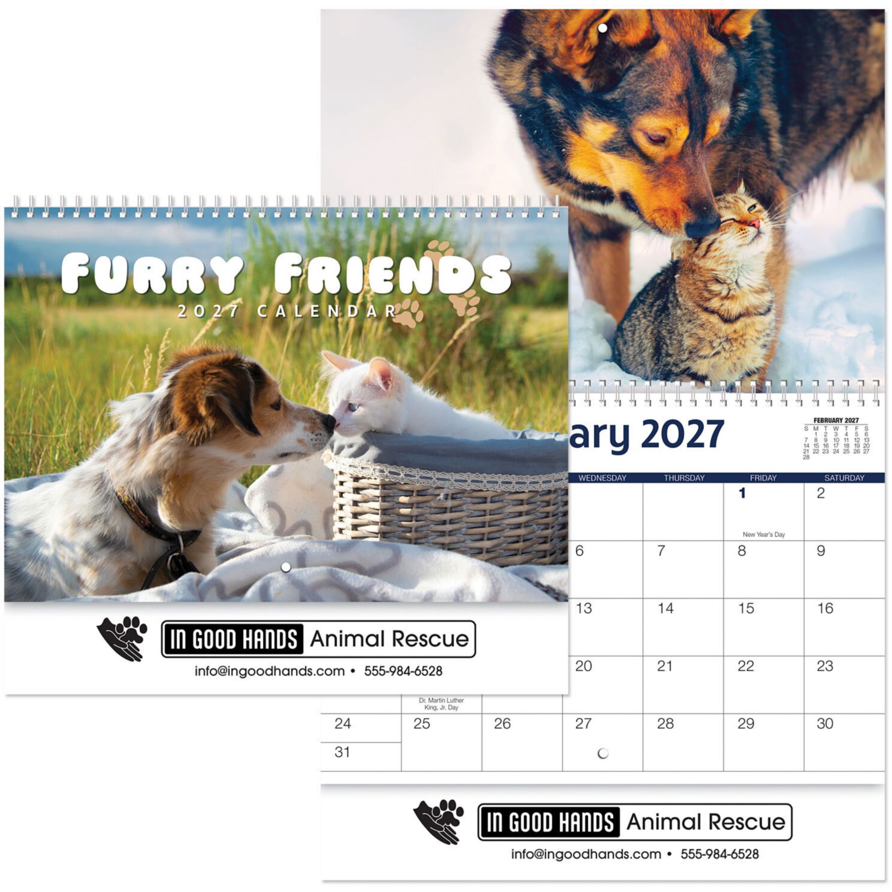 Picture of Furry Friends Wall Calendar Spiral