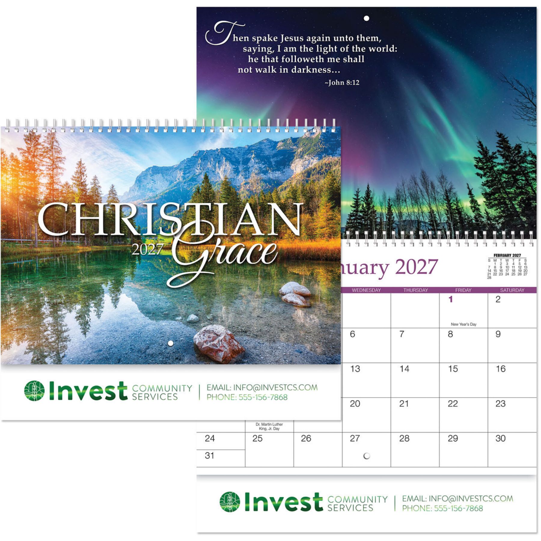 Picture of Christian Grace Spiral Wall Calendar
