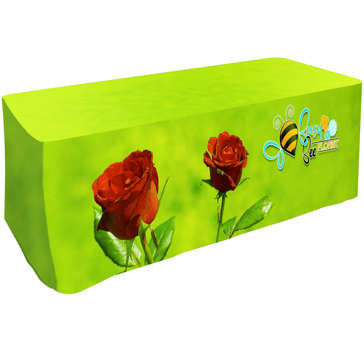 Picture of All Over Full Color Dye Sub Table Cover - fitted poly 3-sided, fits 6' table