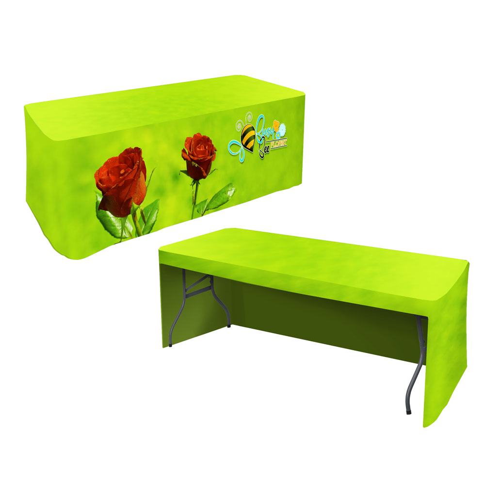Picture of All Over Full Color Dye Sub Table Cover - fitted poly 3-sided, fits 6' table