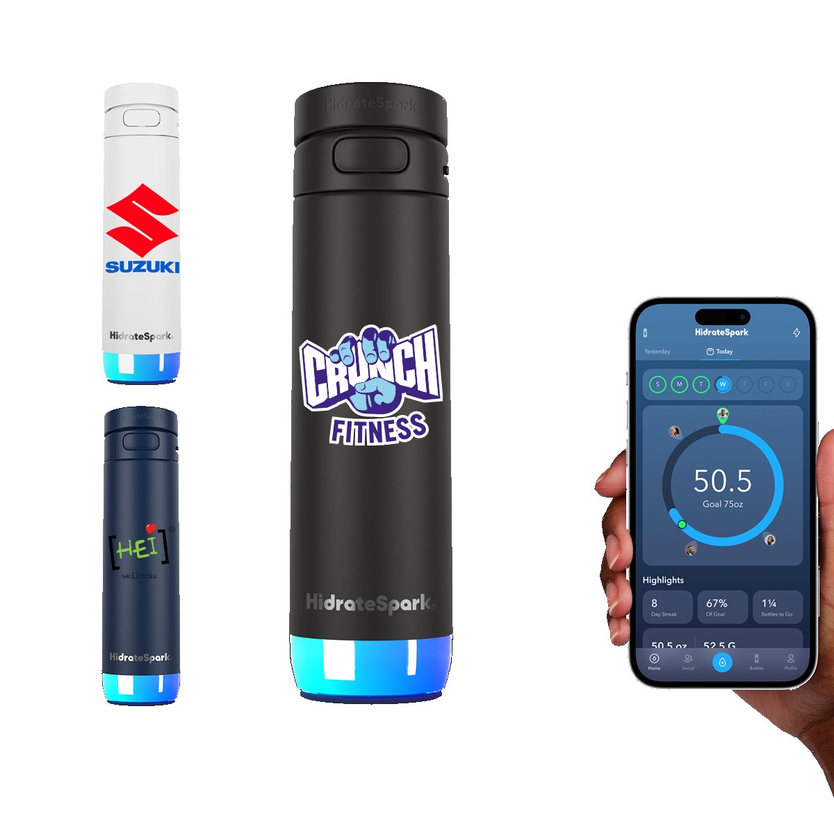 Picture of HidrateSpark® 21 oz. PRO 2 Bottle with Chug Lid, Full Color Digital