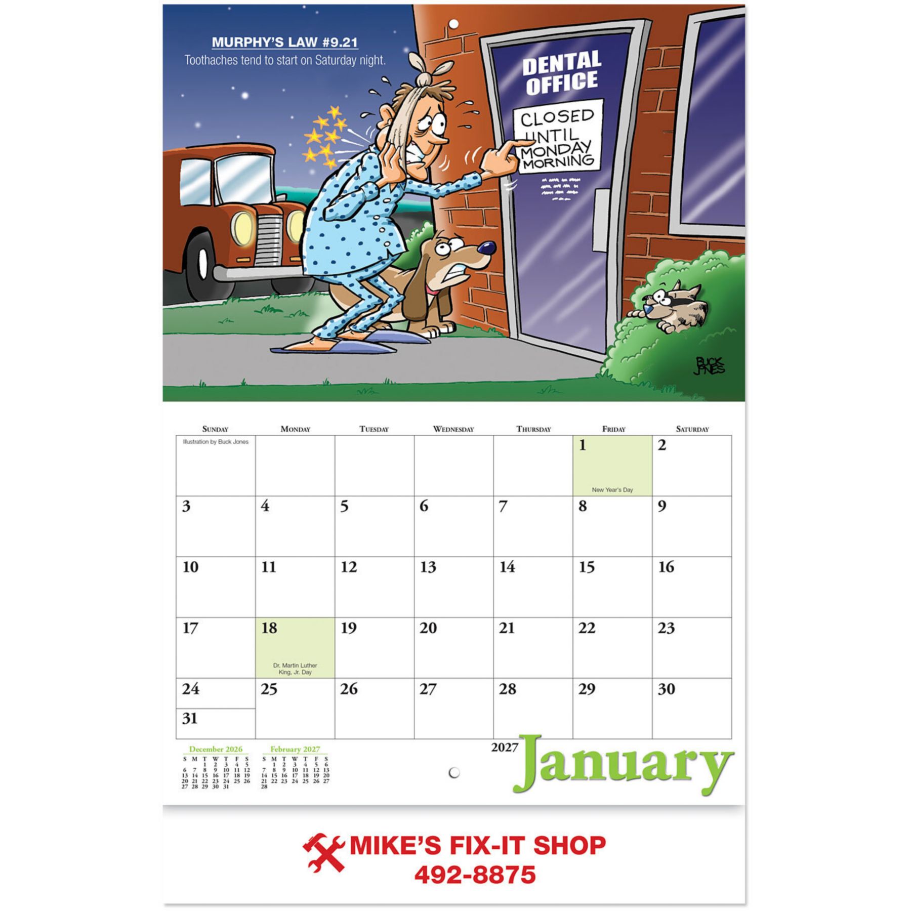 Picture of Murphy's Laws Stapled Wall Calendar