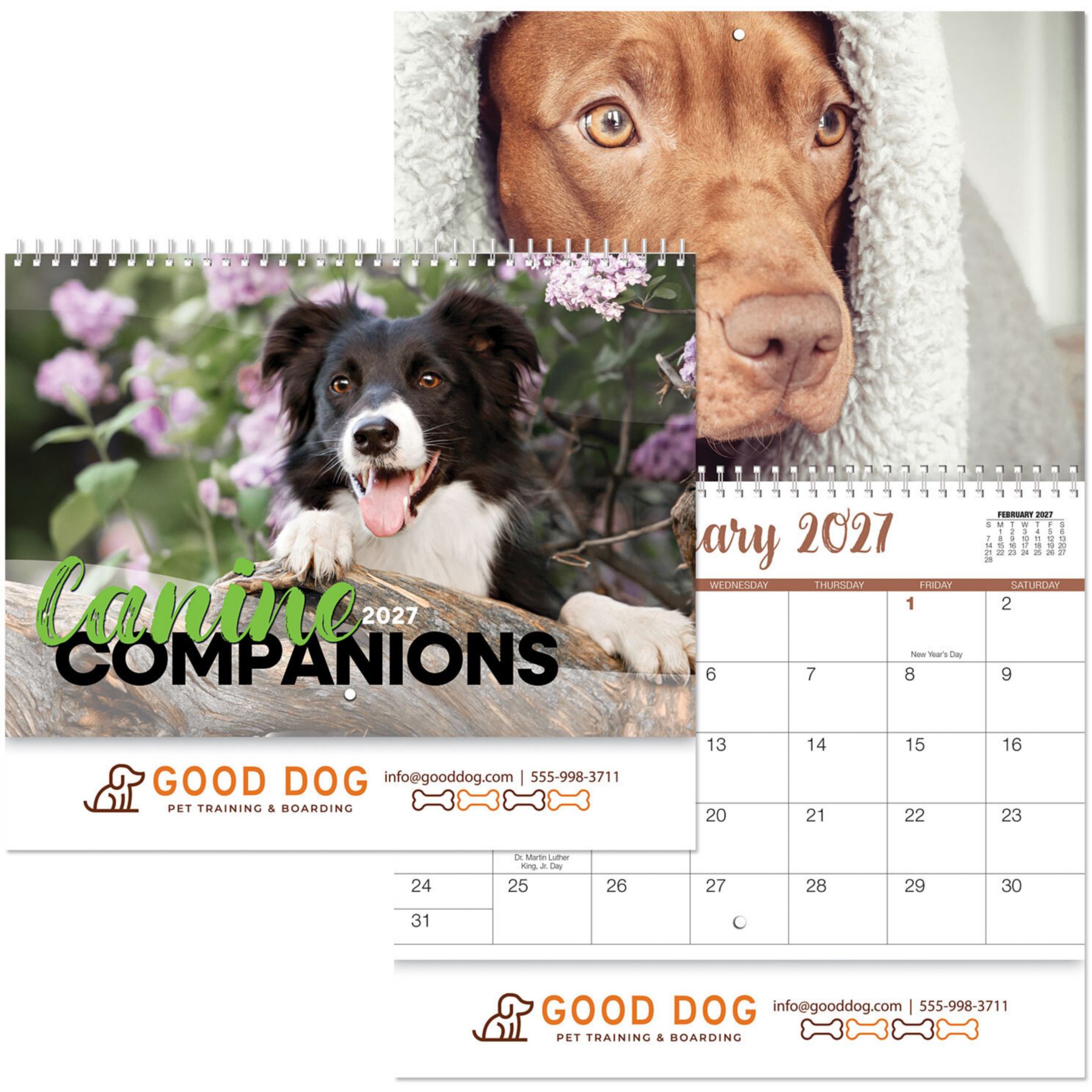 Picture of Full Color Canine Companions Spiral Wall Calendar