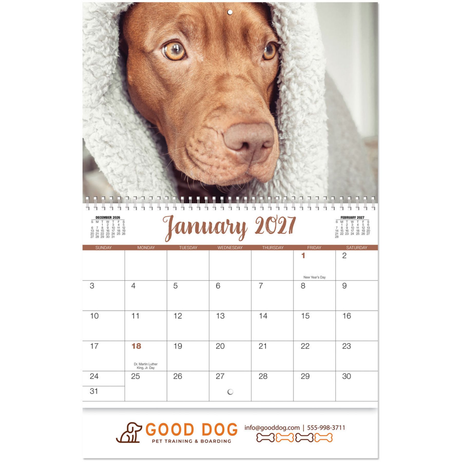 Picture of Full Color Canine Companions Spiral Wall Calendar