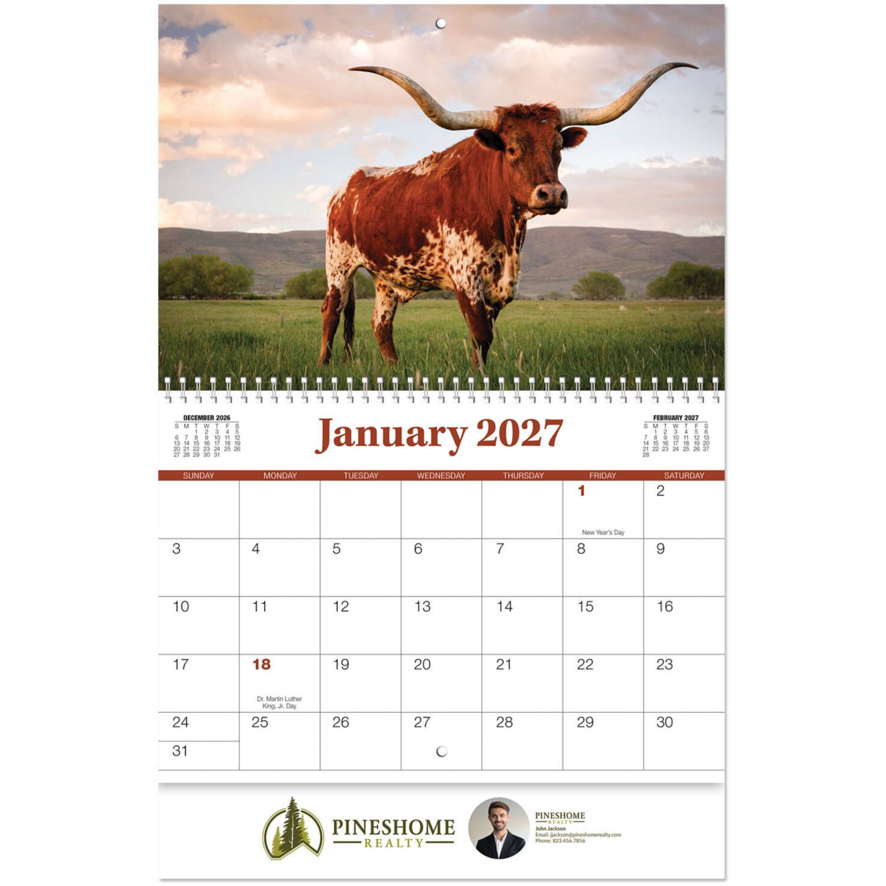Picture of Full Color Country Memories Spiral Wall Calendar
