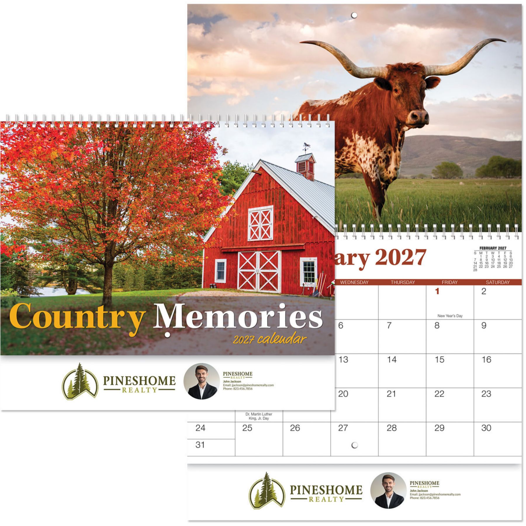 Picture of Full Color Country Memories Spiral Wall Calendar