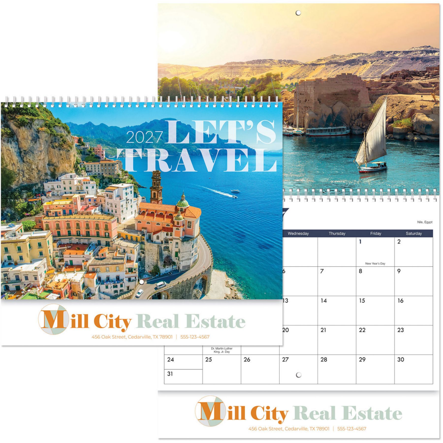 Picture of Full Color Let's Travel Spiral Wall Calendar