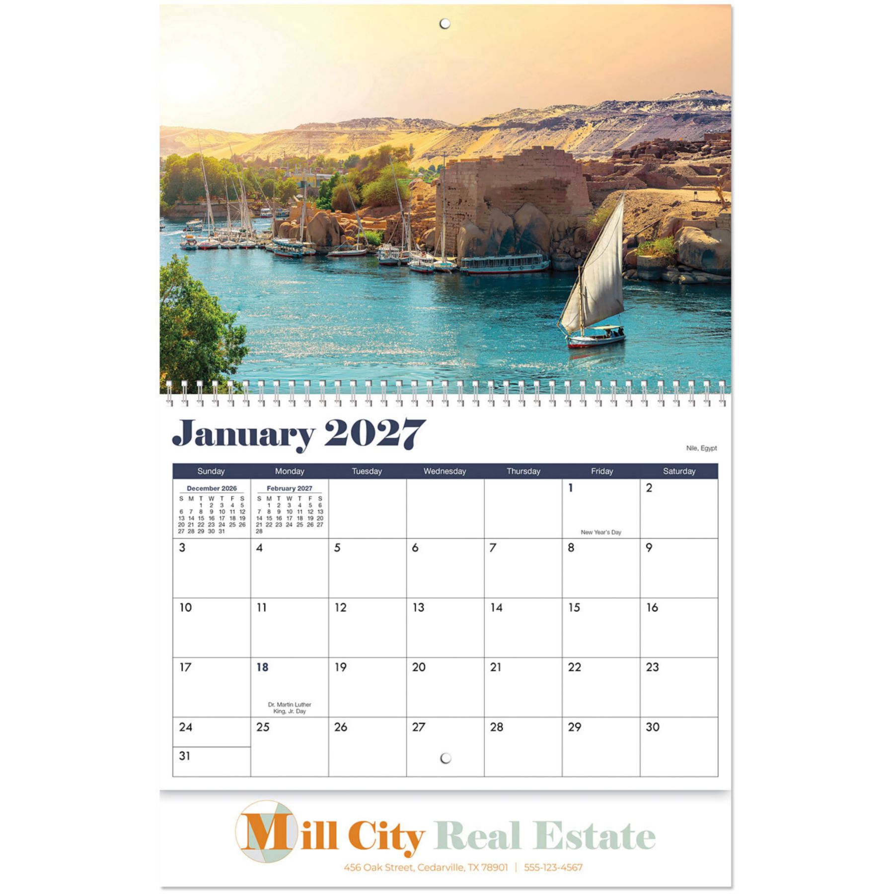 Picture of Full Color Let's Travel Spiral Wall Calendar