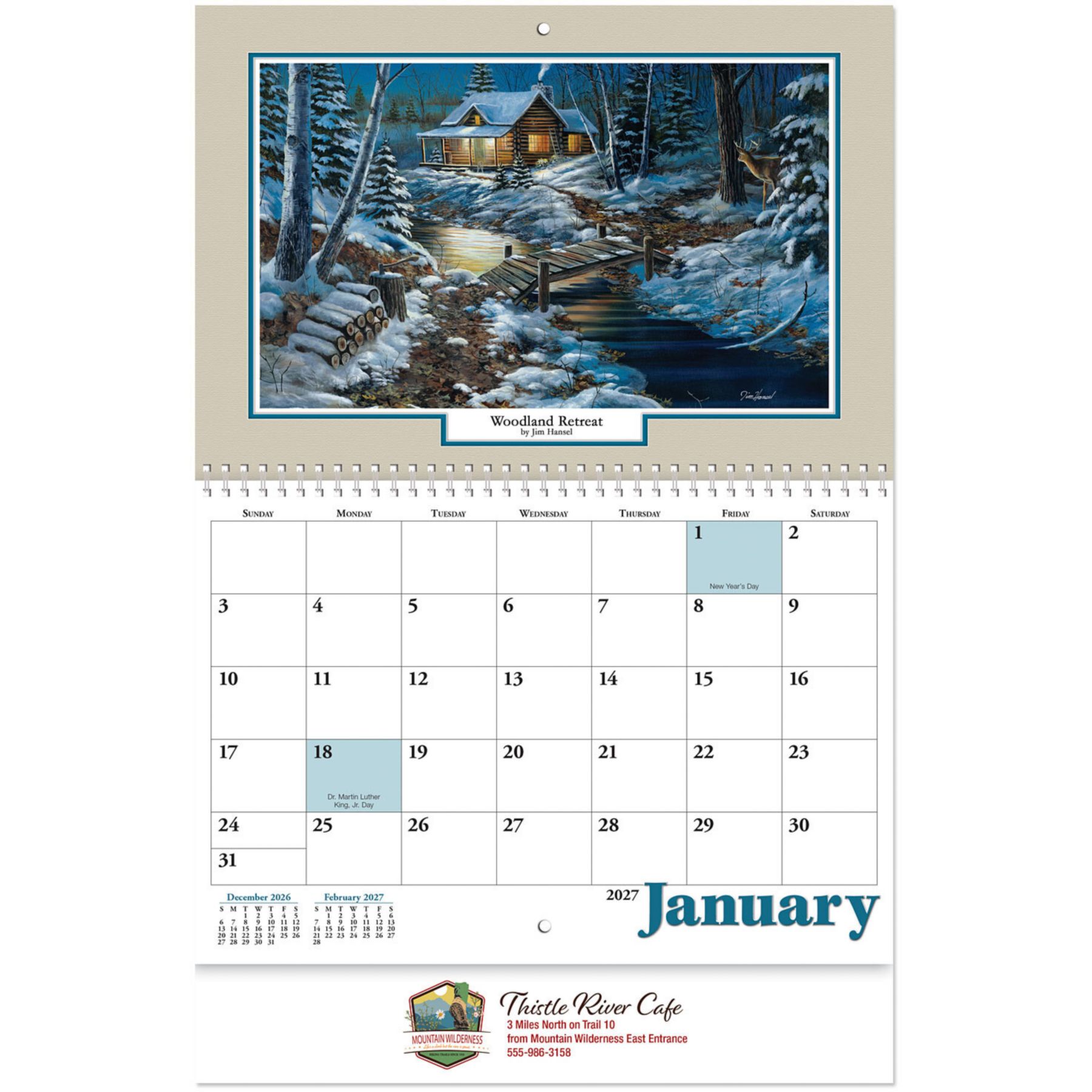 Picture of Full Color Woodland Retreat Spiral Wall Calendar