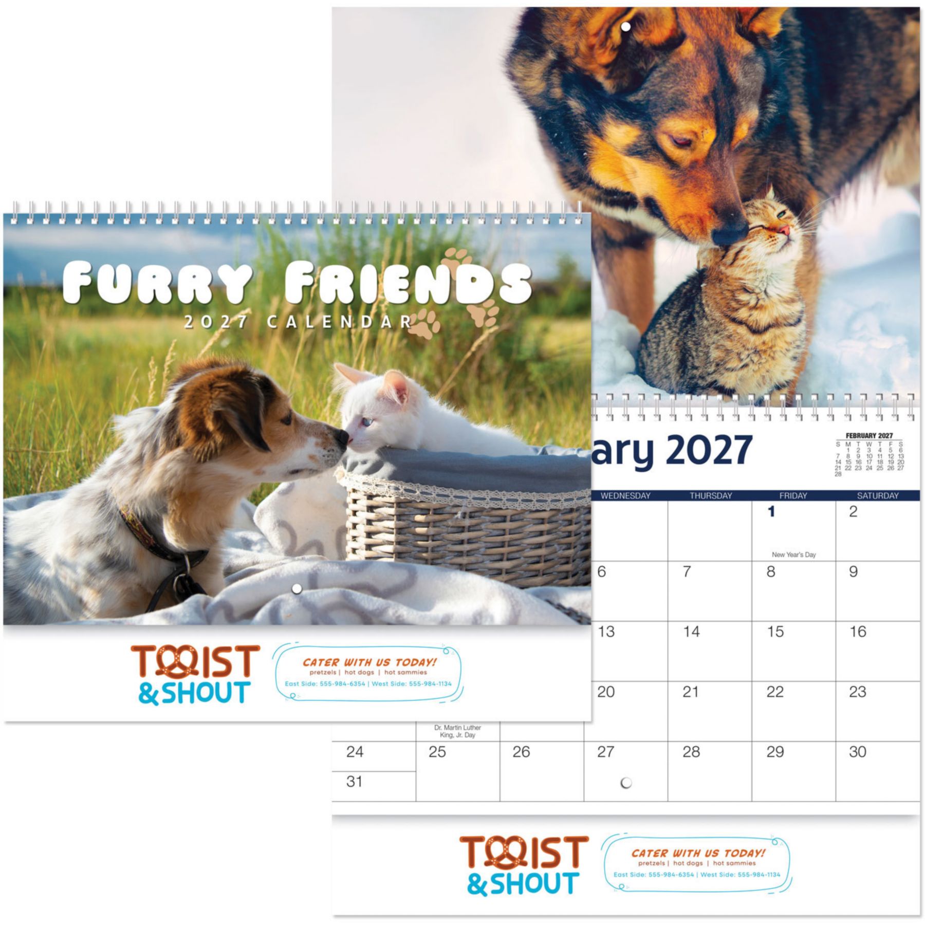 Picture of Full Color Furry Friends Spiral Wall Calendar