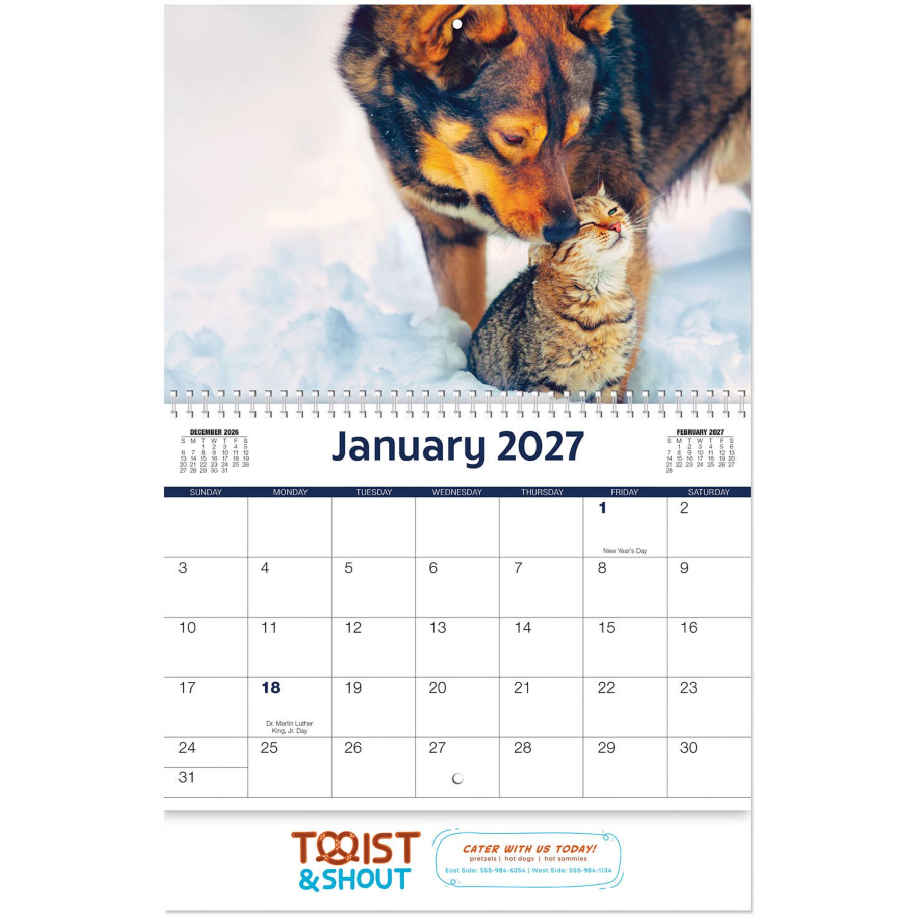 Picture of Full Color Furry Friends Spiral Wall Calendar