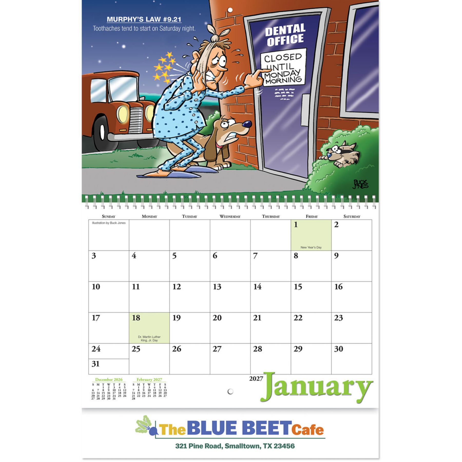 Picture of Full Color Murphy's Law Spiral Wall Calendar