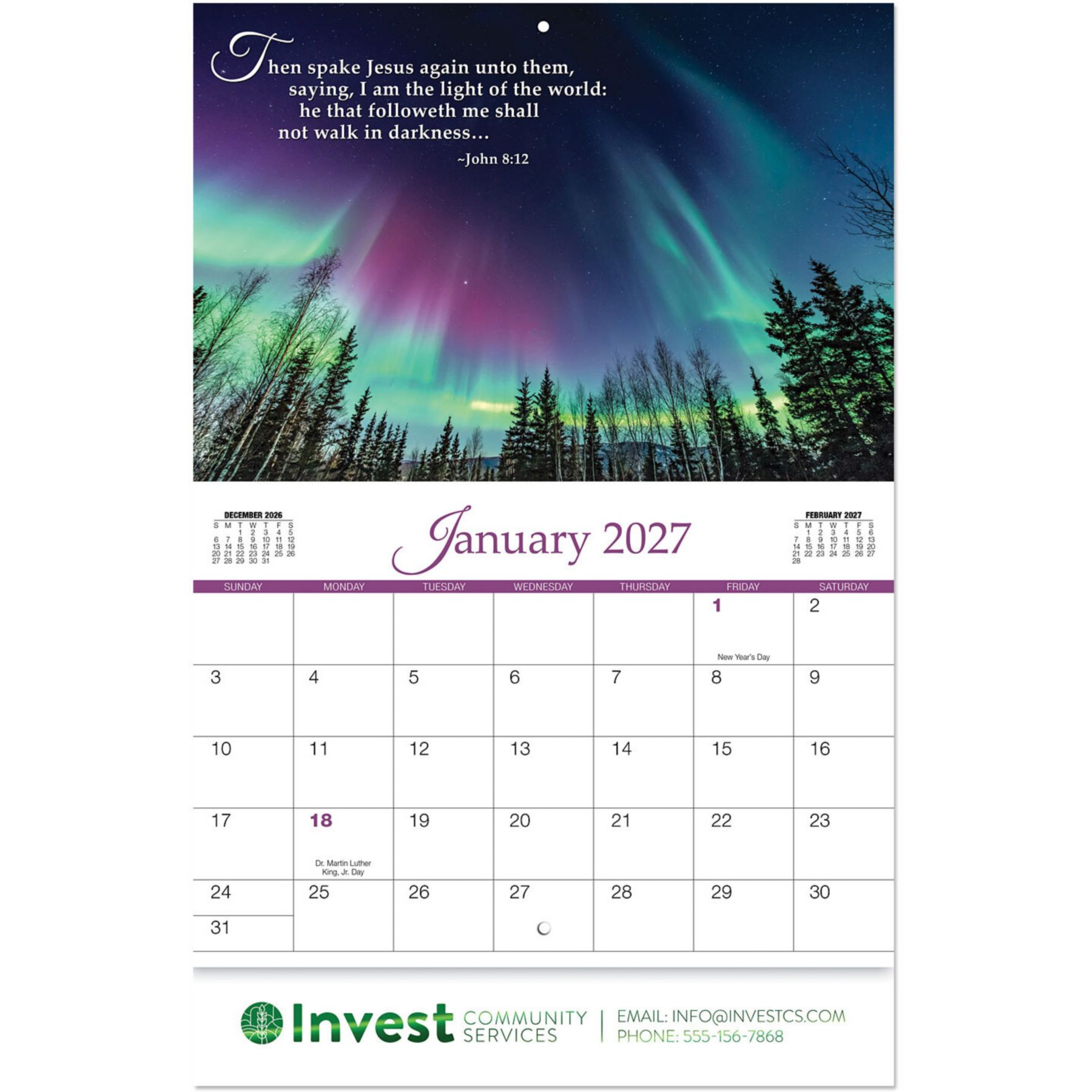 Picture of Christian Grace Stapled Wall Calendar