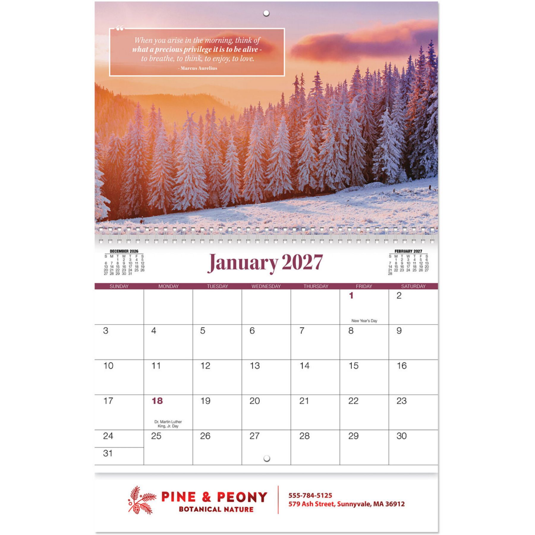 Picture of Moments Of Inspiration Spiral Wall Calendar