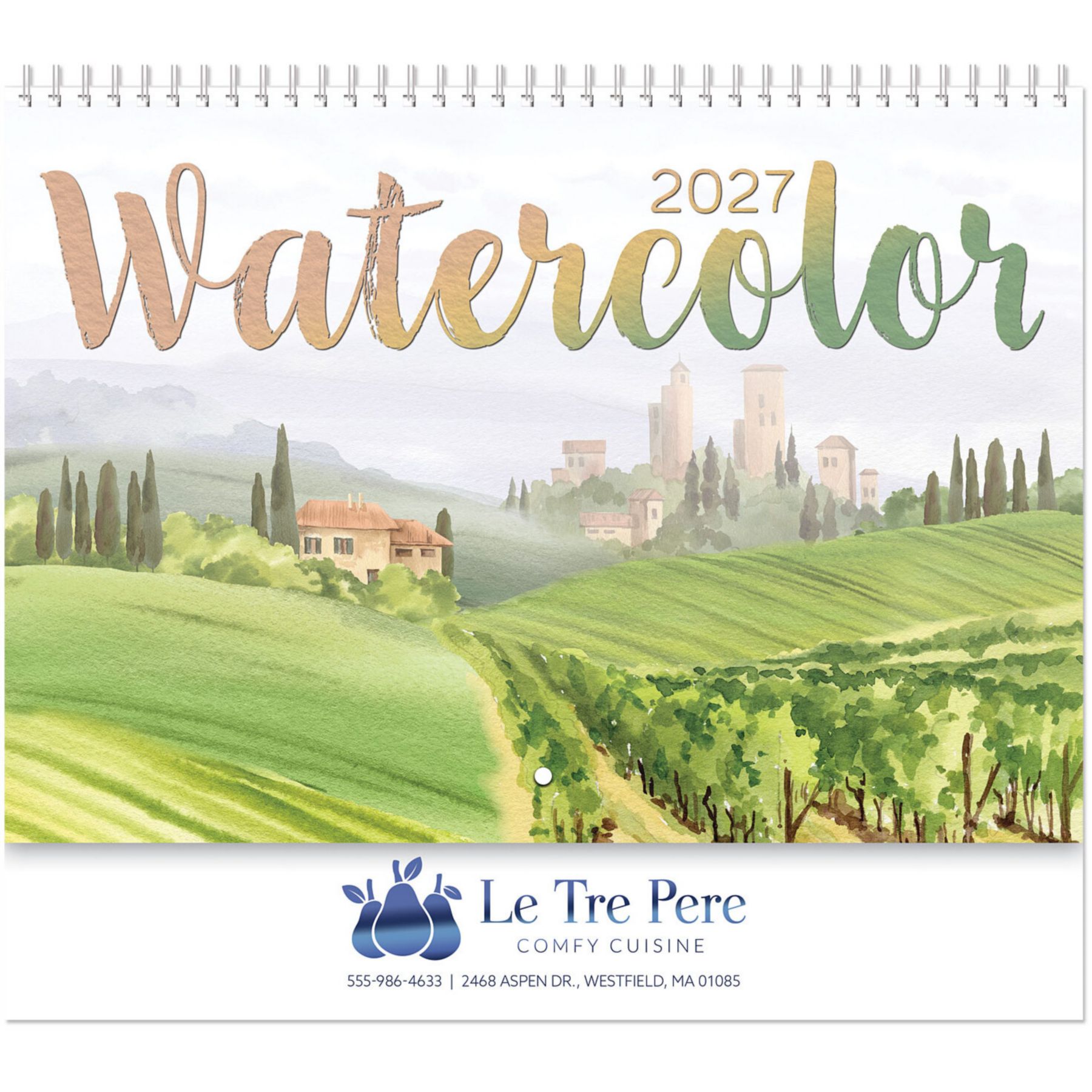 Picture of Water Color Spiral Wall Calendar