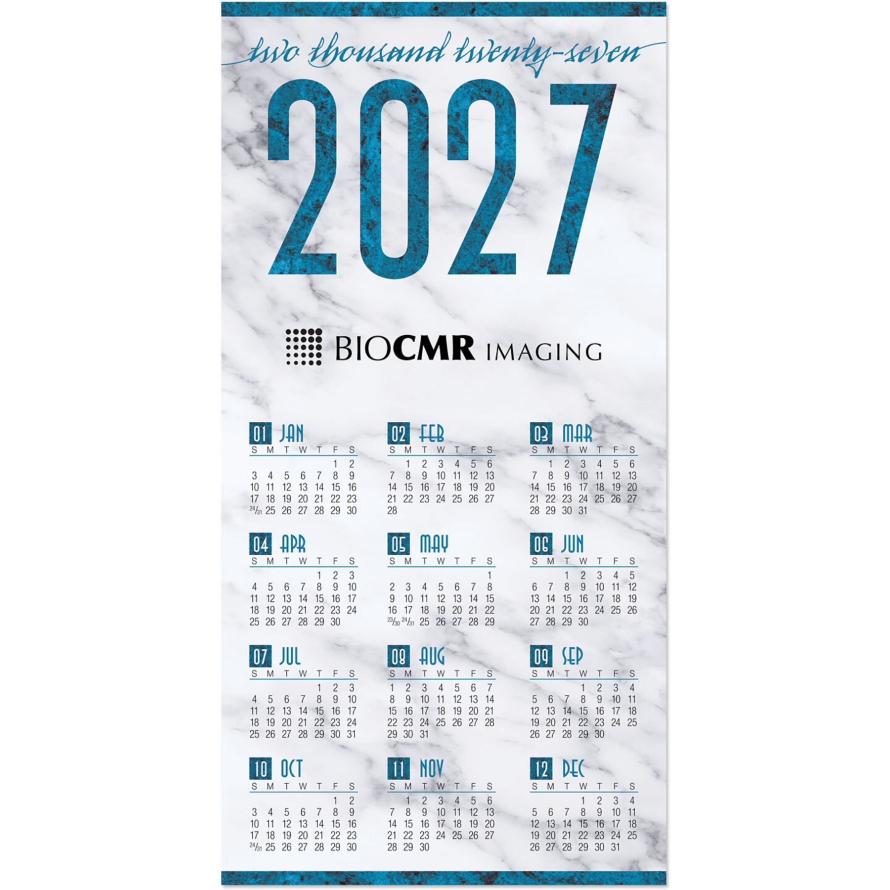 Picture of Blue Granite Tri-Fold Calendar