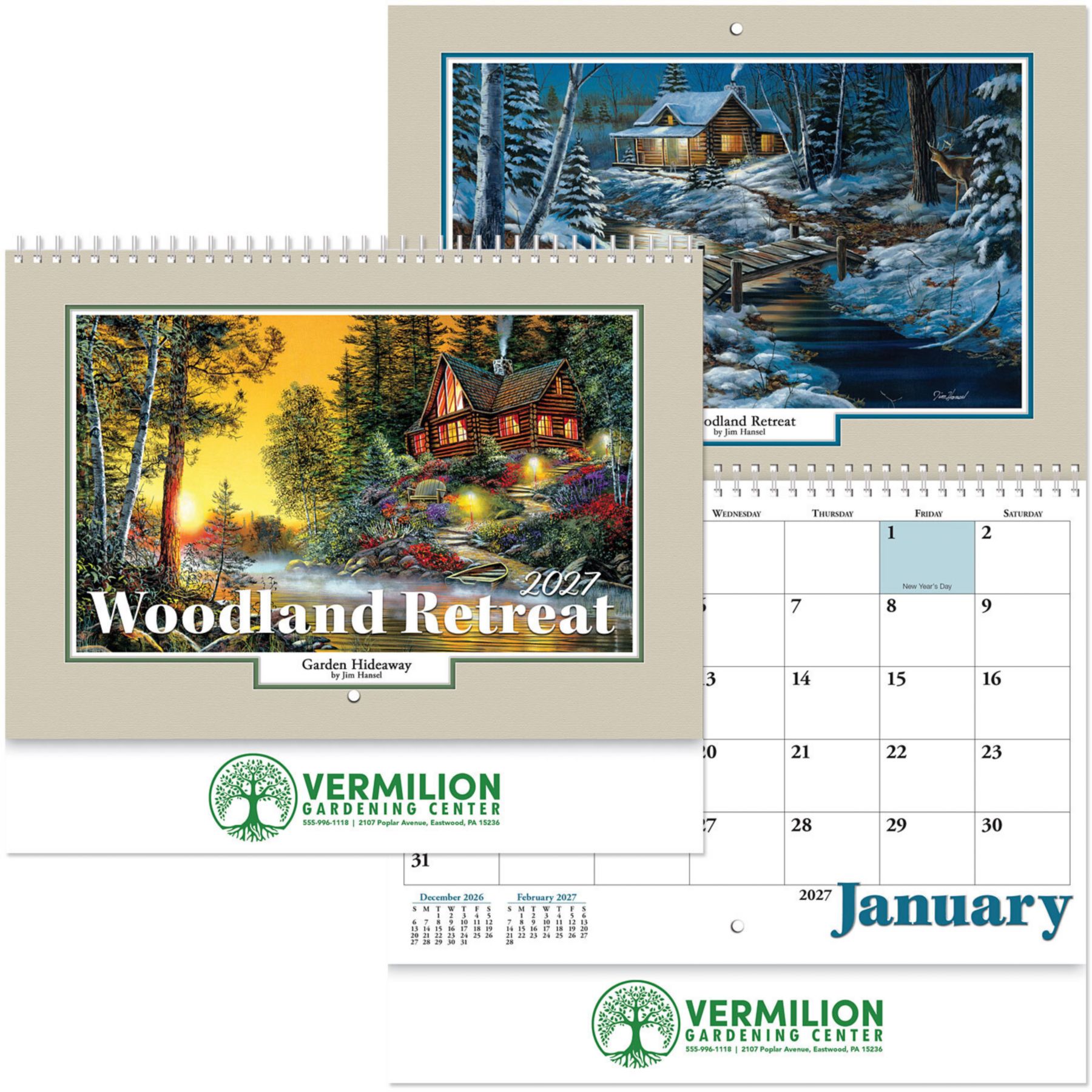 Picture of Woodland Retreat Spiral Wall Calendar Foil Imprint