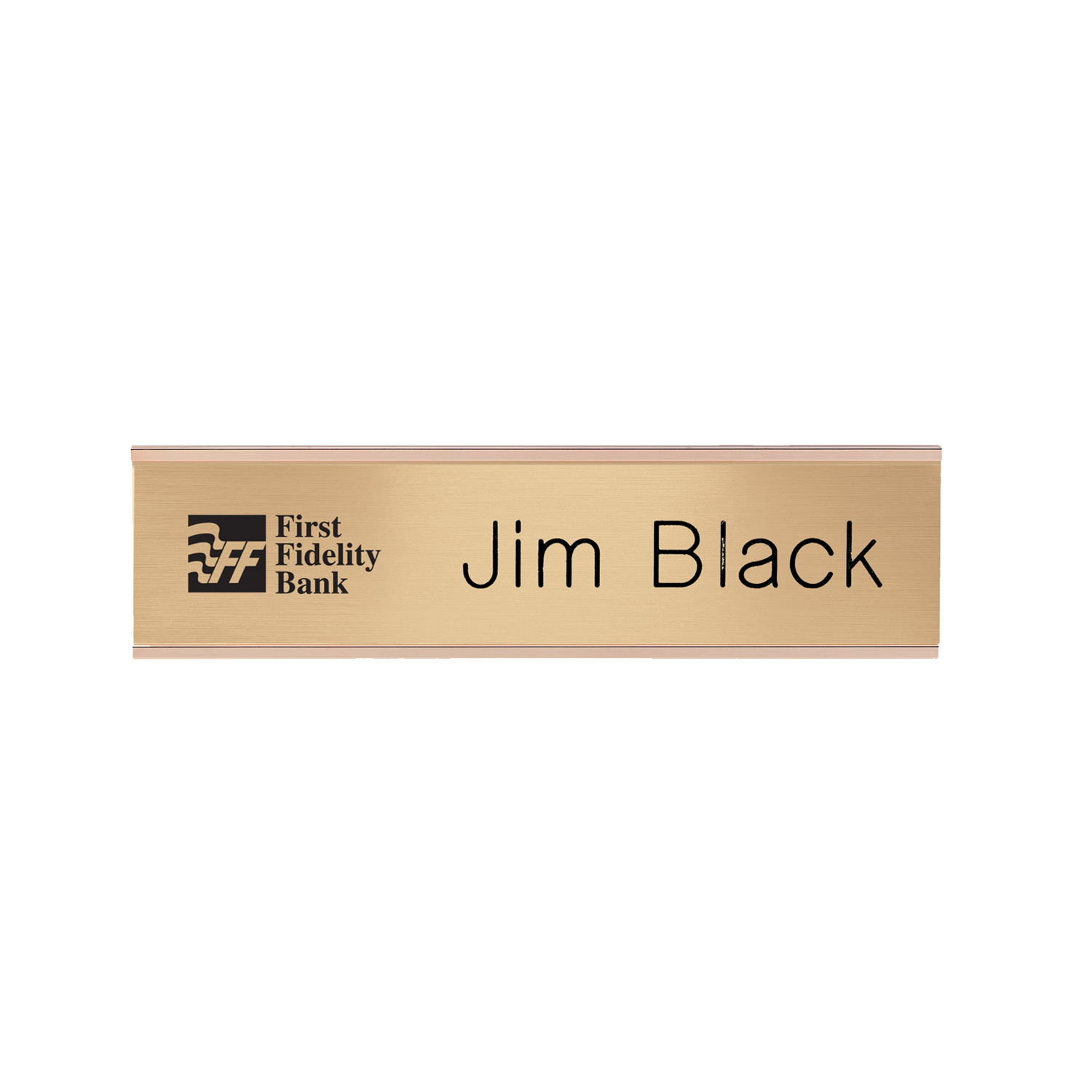 Picture of 2-Ply Plastic Desk & Wall Name Plate Engraved Only: 8" x 2"