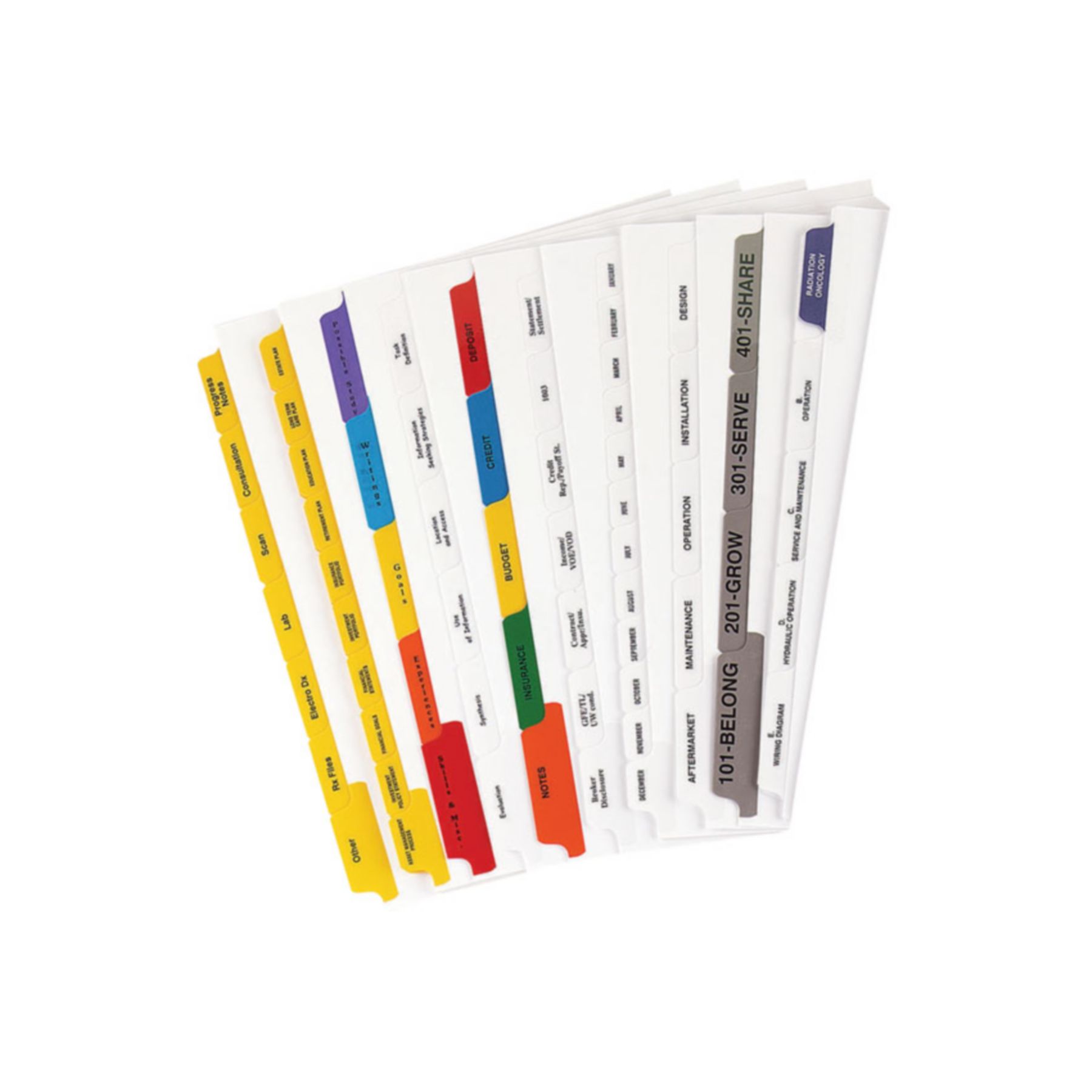 Picture of 4 Bank Mylar Tab Set 8.5x11"