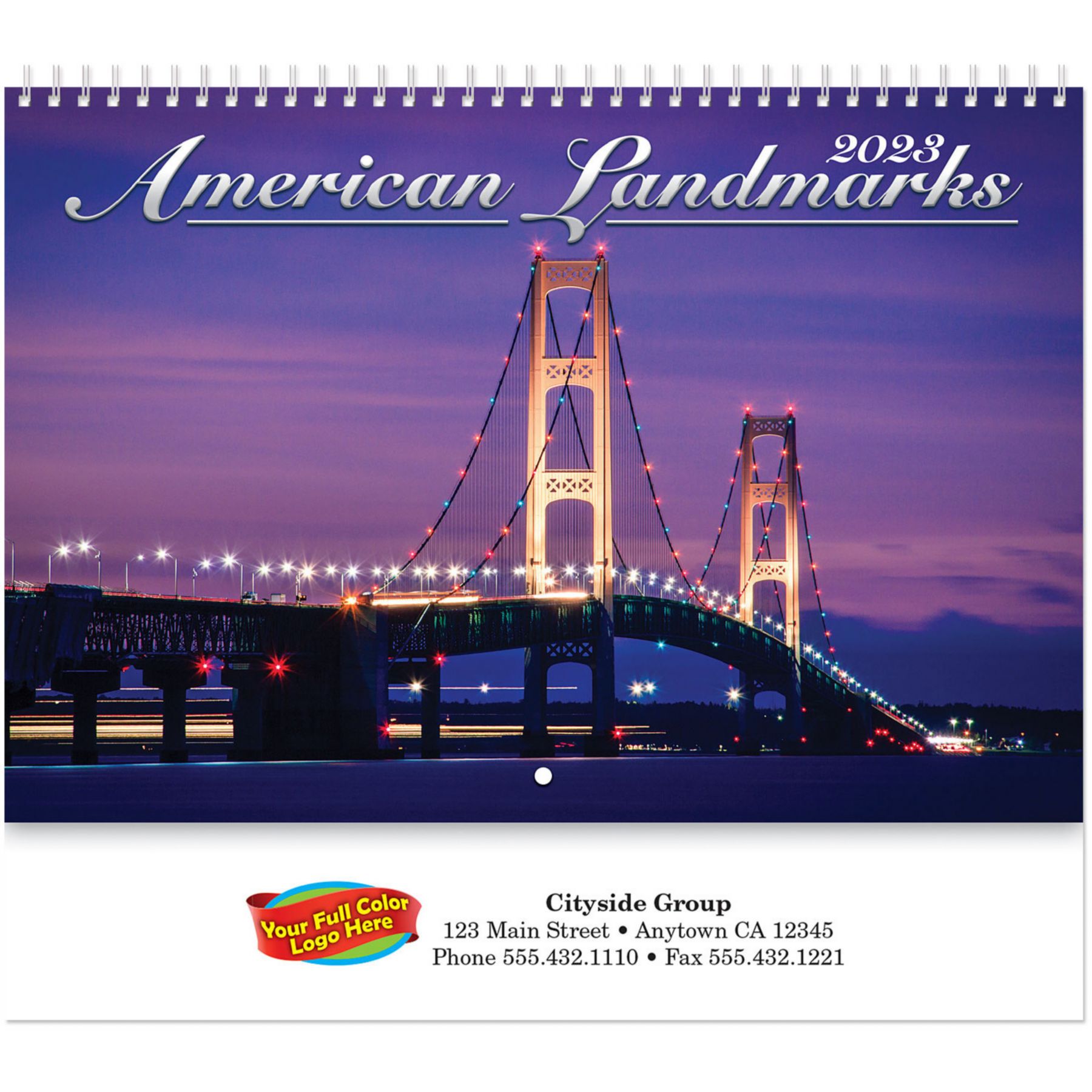 Picture of Full Color History Landmarks Spiral Calendar
