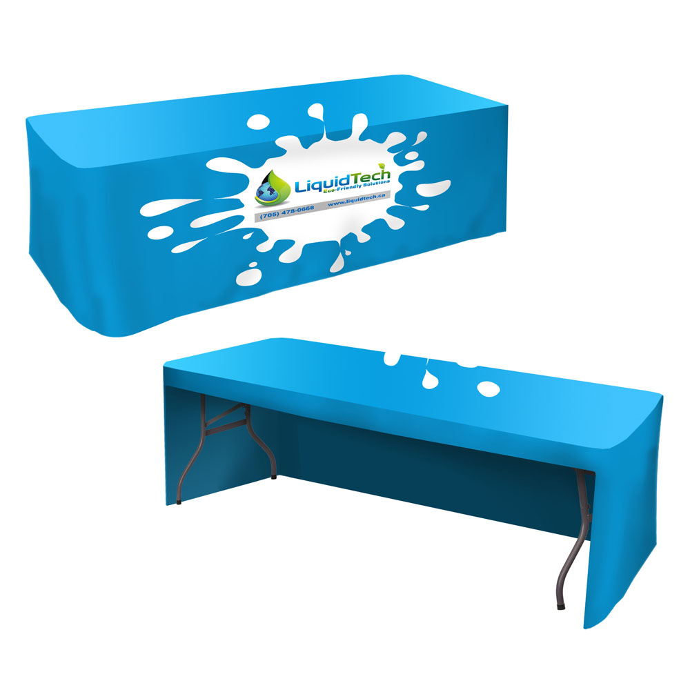 Picture of All Over Full Color Dye Sub Table Cover - fitted poly 3-sided, fits 8' table