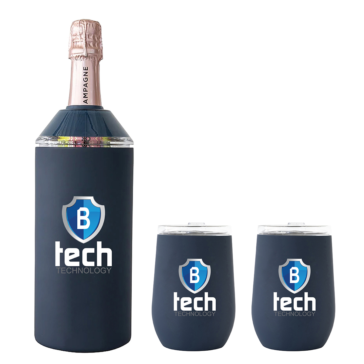 Picture of Vinglacé® Full Color Digital Wine Bottle Insulator & 2 Glass Gift Set