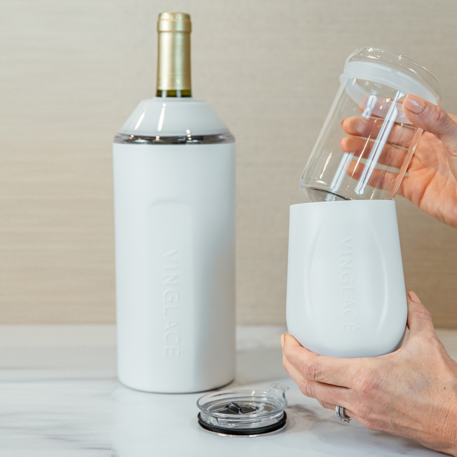 Picture of Vinglacé® Full Color Digital Wine Bottle Insulator & 2 Glass Gift Set