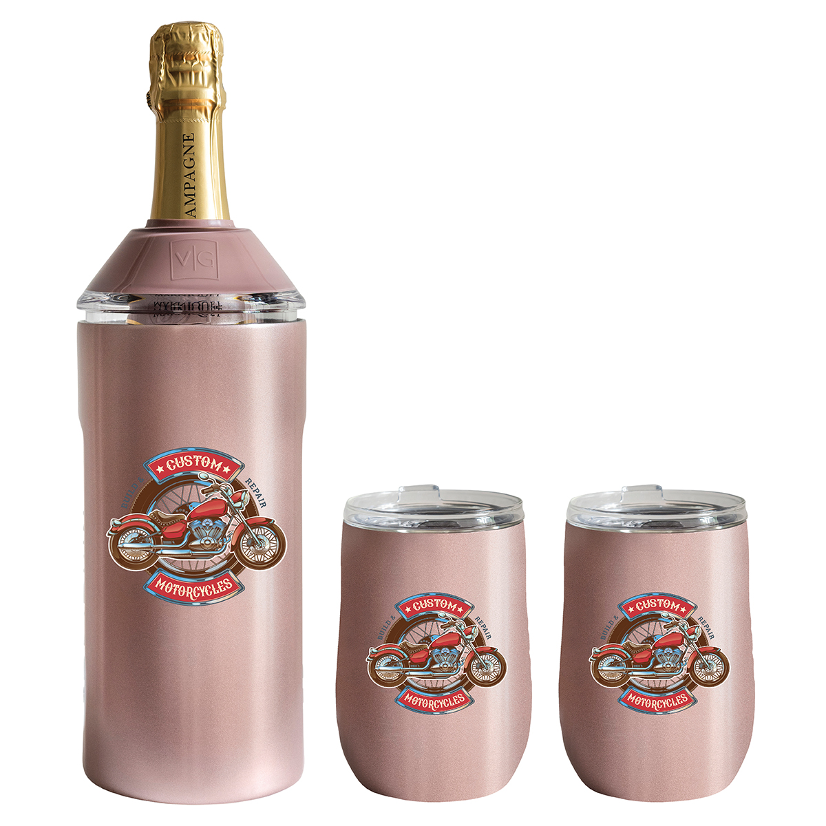 Picture of Vinglacé® Full Color Digital Wine Bottle Insulator & 2 Glass Gift Set