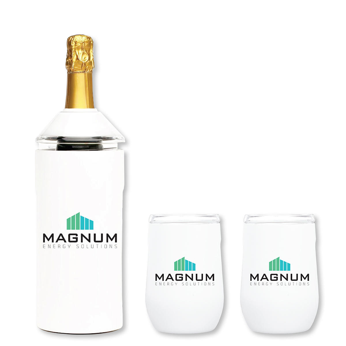 Picture of Vinglacé® Full Color Digital Wine Bottle Insulator & 2 Glass Gift Set