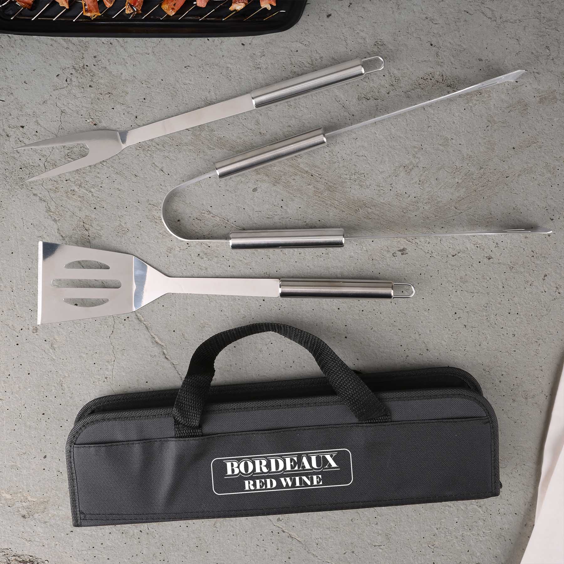 Picture of Grill Easy 3 Pc. Stainless BBQ Utensil Set With RPET Case
