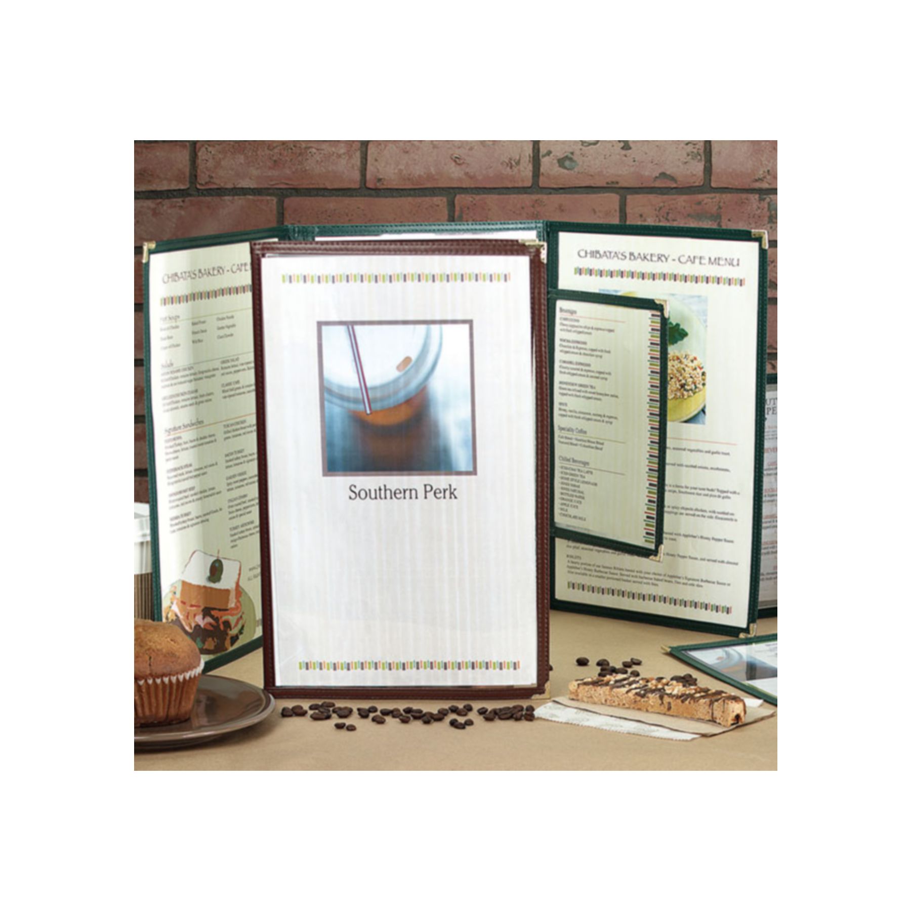 Picture of Vinyl Sewn Menu-2 View 5.5 X 8.5"