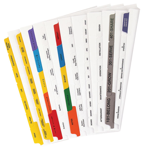 Picture of 12 Bank Mylar Tab Set 5.5x8.5"