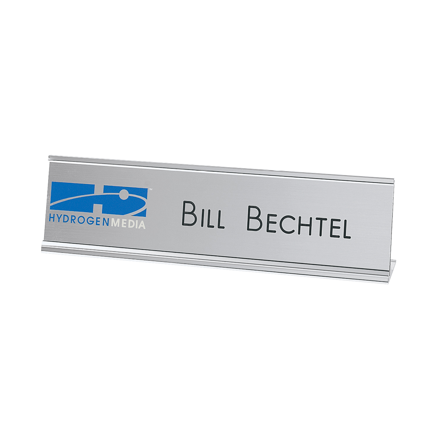 Picture of 2-Ply Plastic Desk & Wall Name Plate Engraved and Printed: 8" x 2"