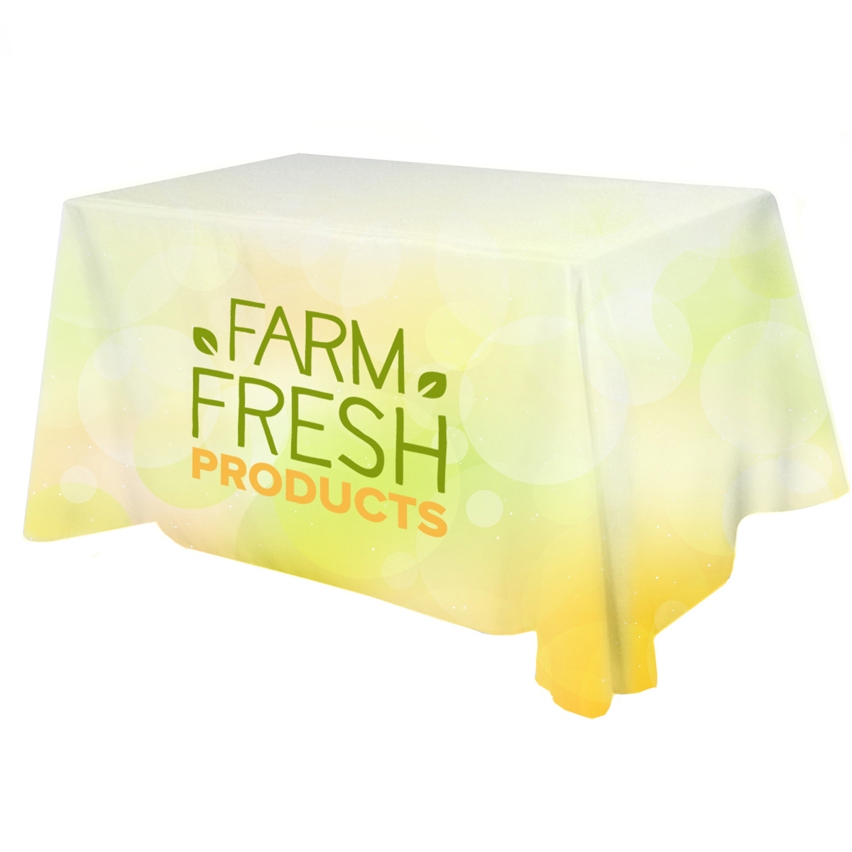 Picture of All Over Full Color Dye Sub Table Cover - flat poly 4-sided, fits 4' table